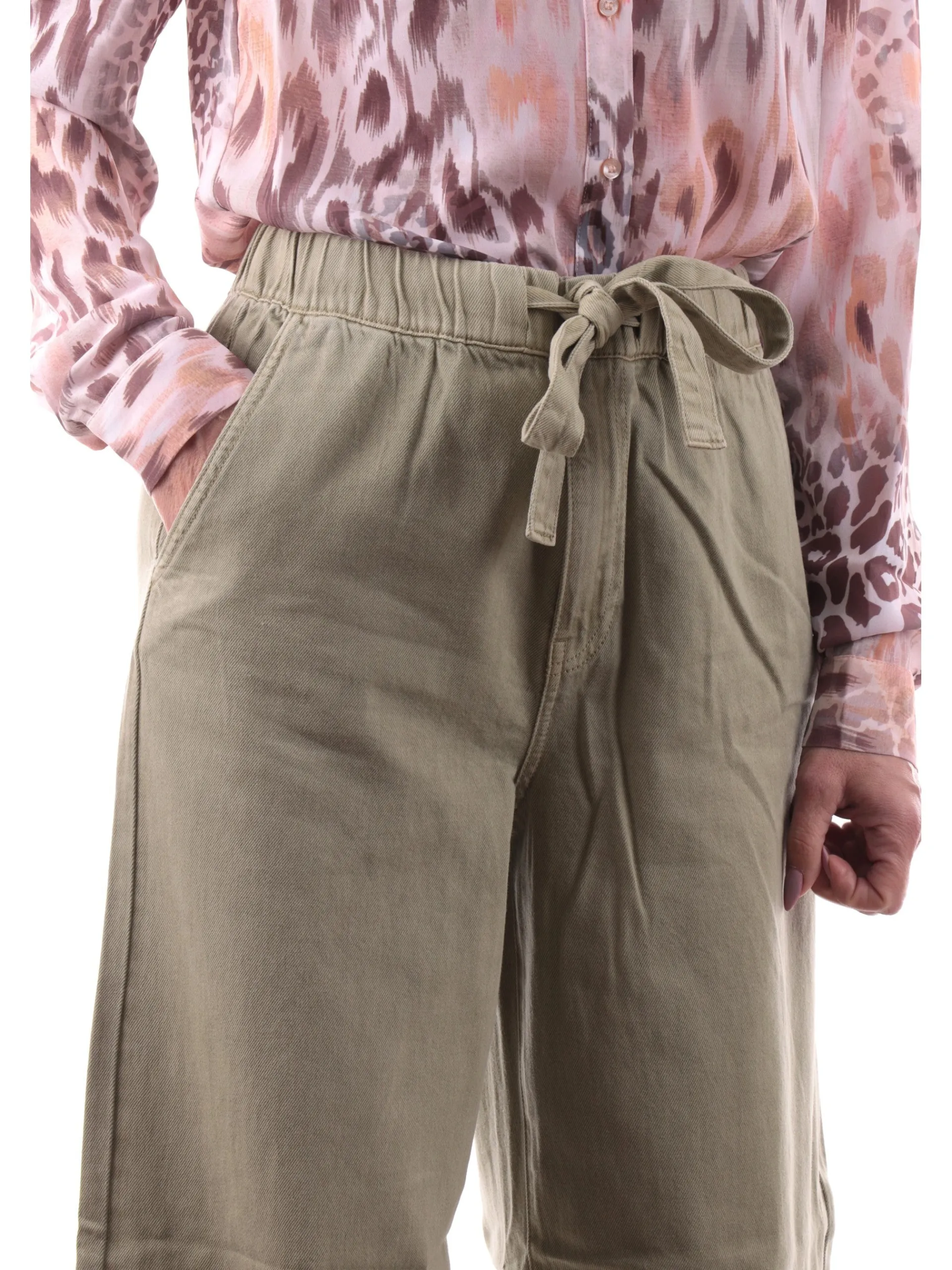 ONLY Pantaloni*Pantaloni verdi da donna a zampa Belt Wide 15340711
