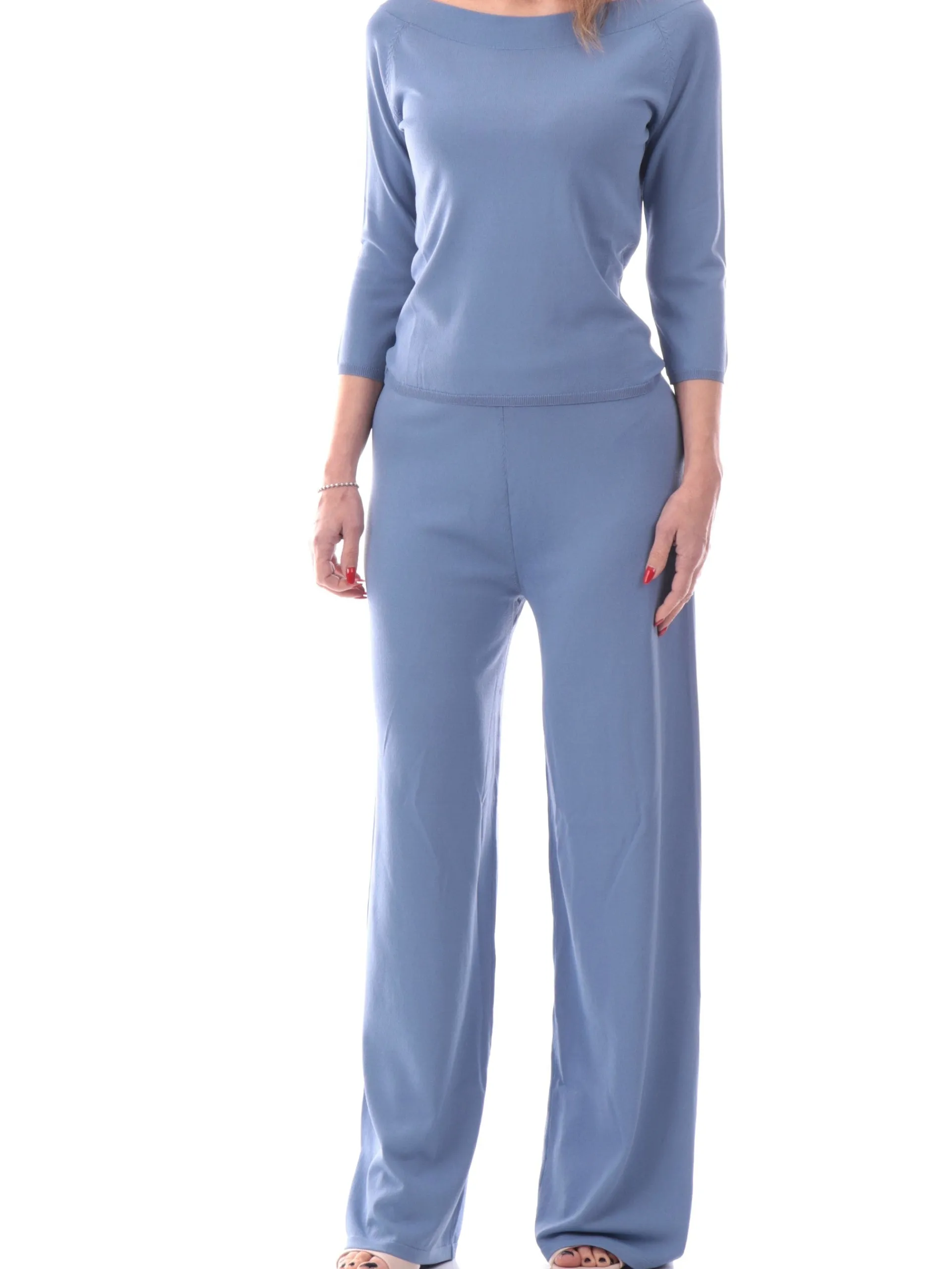 ANIS Pantaloni*Pantaloni palazzo celesti da donna in viscosa 251W6026