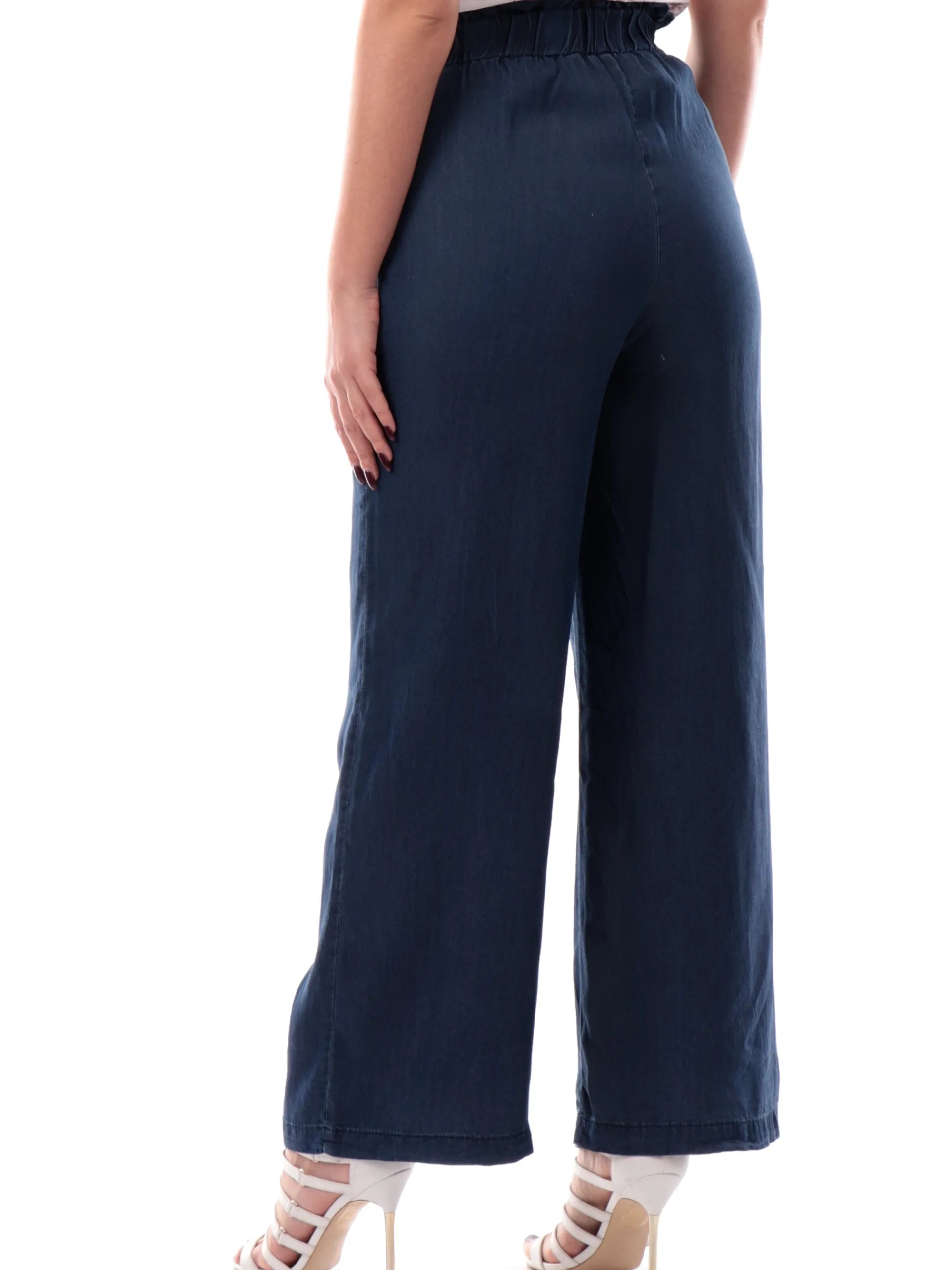 YES ZEE Pantaloni*Pantaloni palazzo con cintura jeans da donna vestibilità morbida P387E600