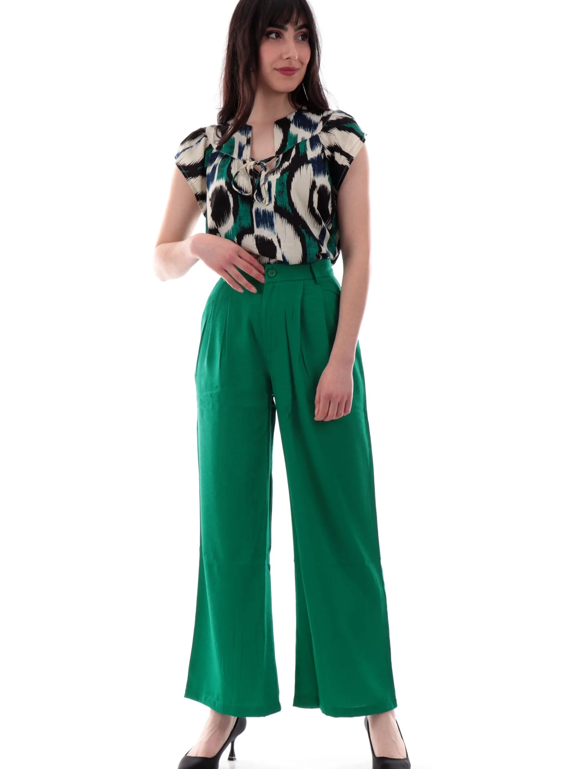 MOLLYBRACKEN Pantaloni*Pantaloni palazzo Molly Bracken verdi da donna Woven LA1695DE