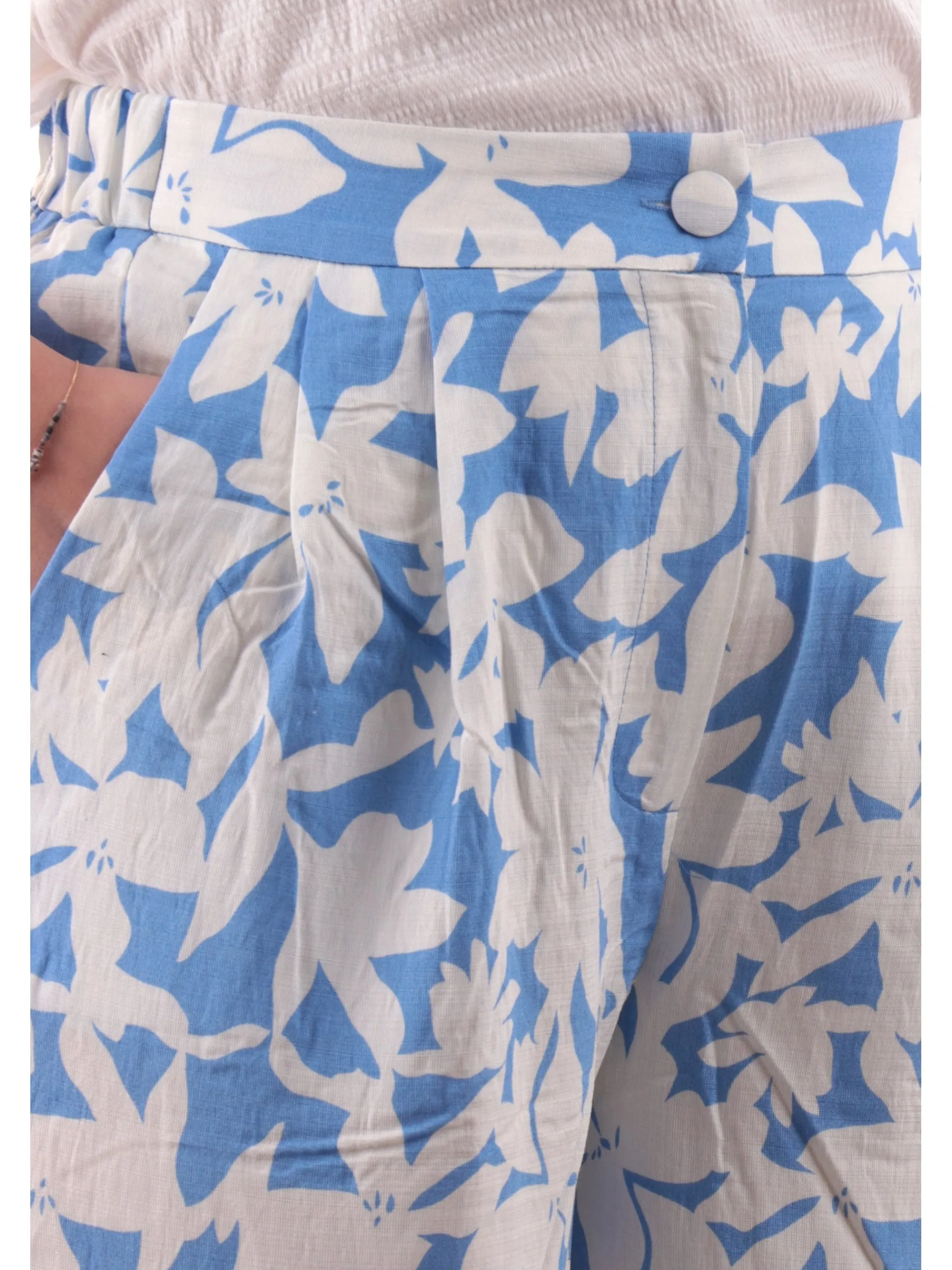 MOLLYBRACKEN Pantaloni*Pantaloni palazzo Molly Bracken blu da donna stampa floreale TL316DE