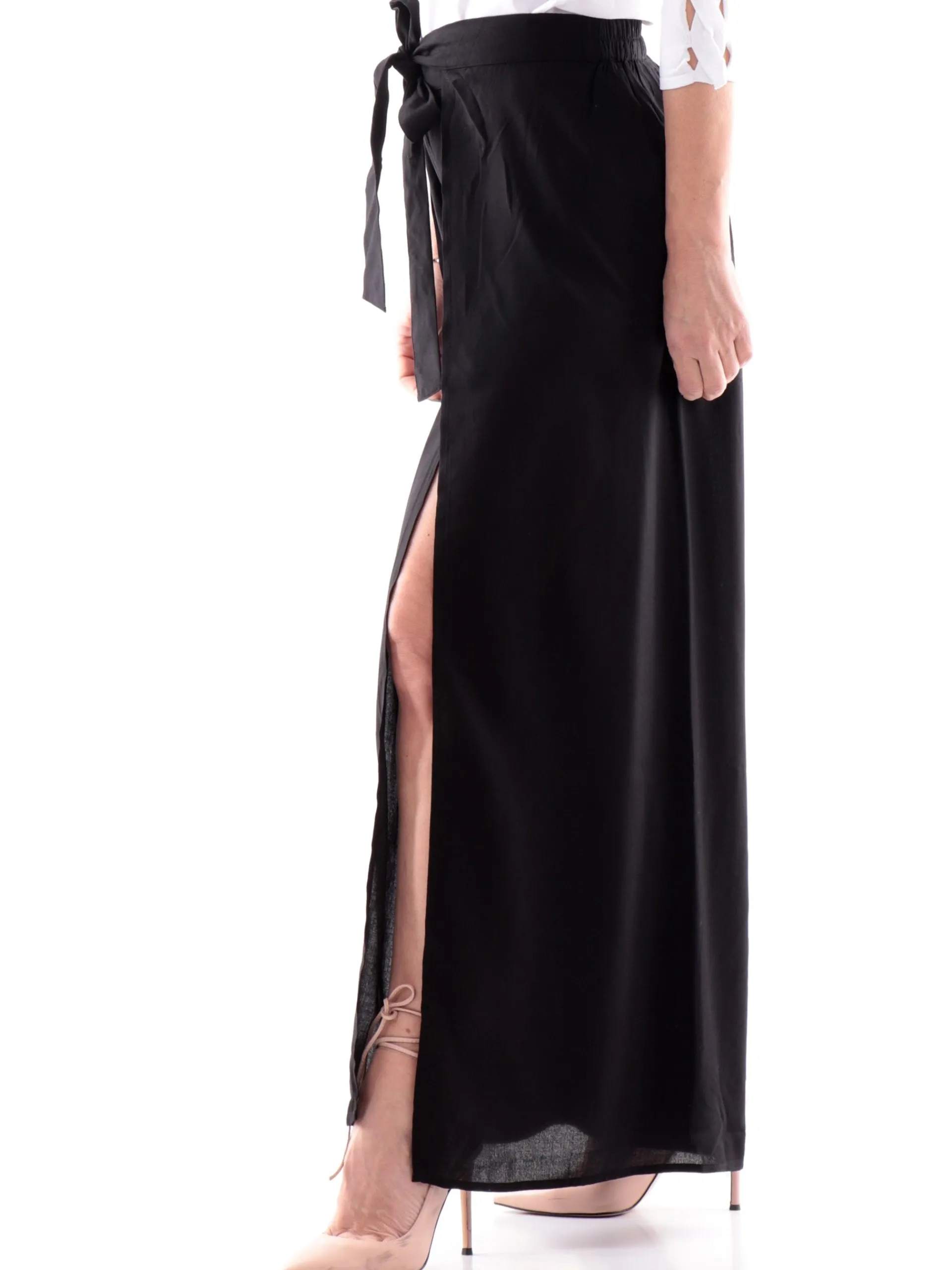 MOLLYBRACKEN Pantaloni*Pantaloni palazzo Molly Bracken neri da donna con spacco ZB152ADE