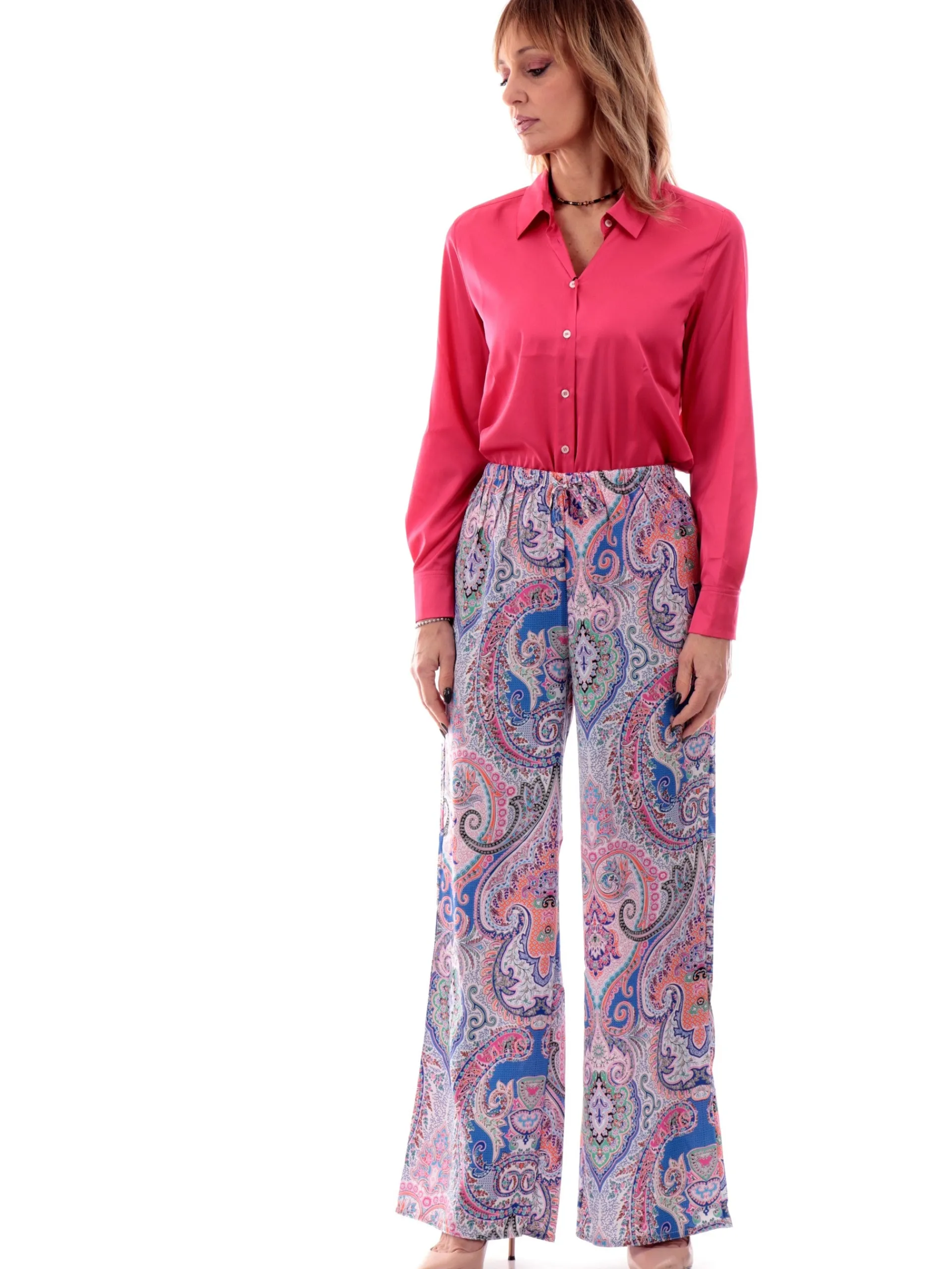 MOLLYBRACKEN Pantaloni*Pantaloni palazzo Molly multicolor da donna fantasia foulard T1981DE