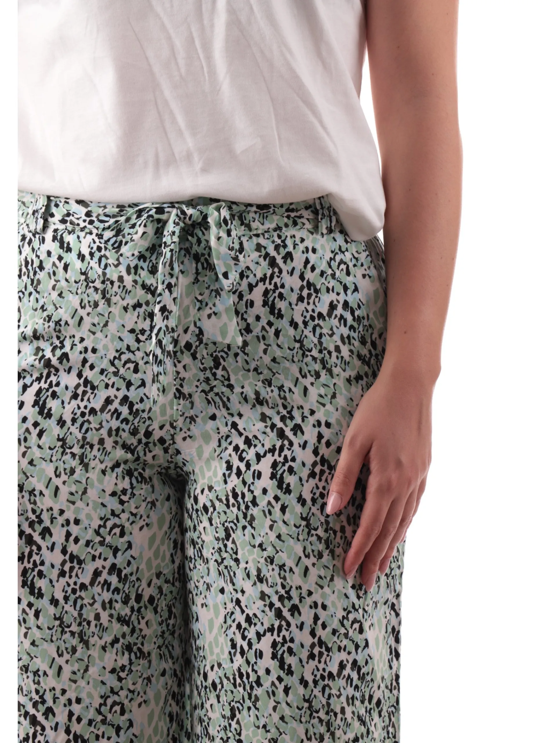 ONLY Pantaloni*Pantaloni palazzo verdi animalier da donna 15264446