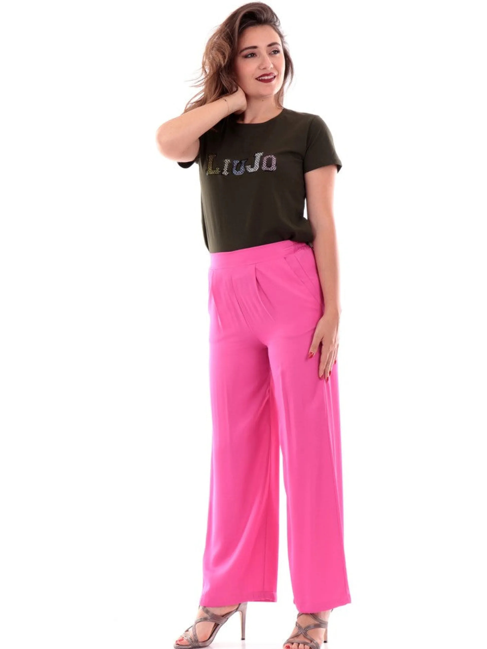 WUSIDE Pantaloni*Pantaloni palazzo Wu'Side fucsia da donna a zampa 23797