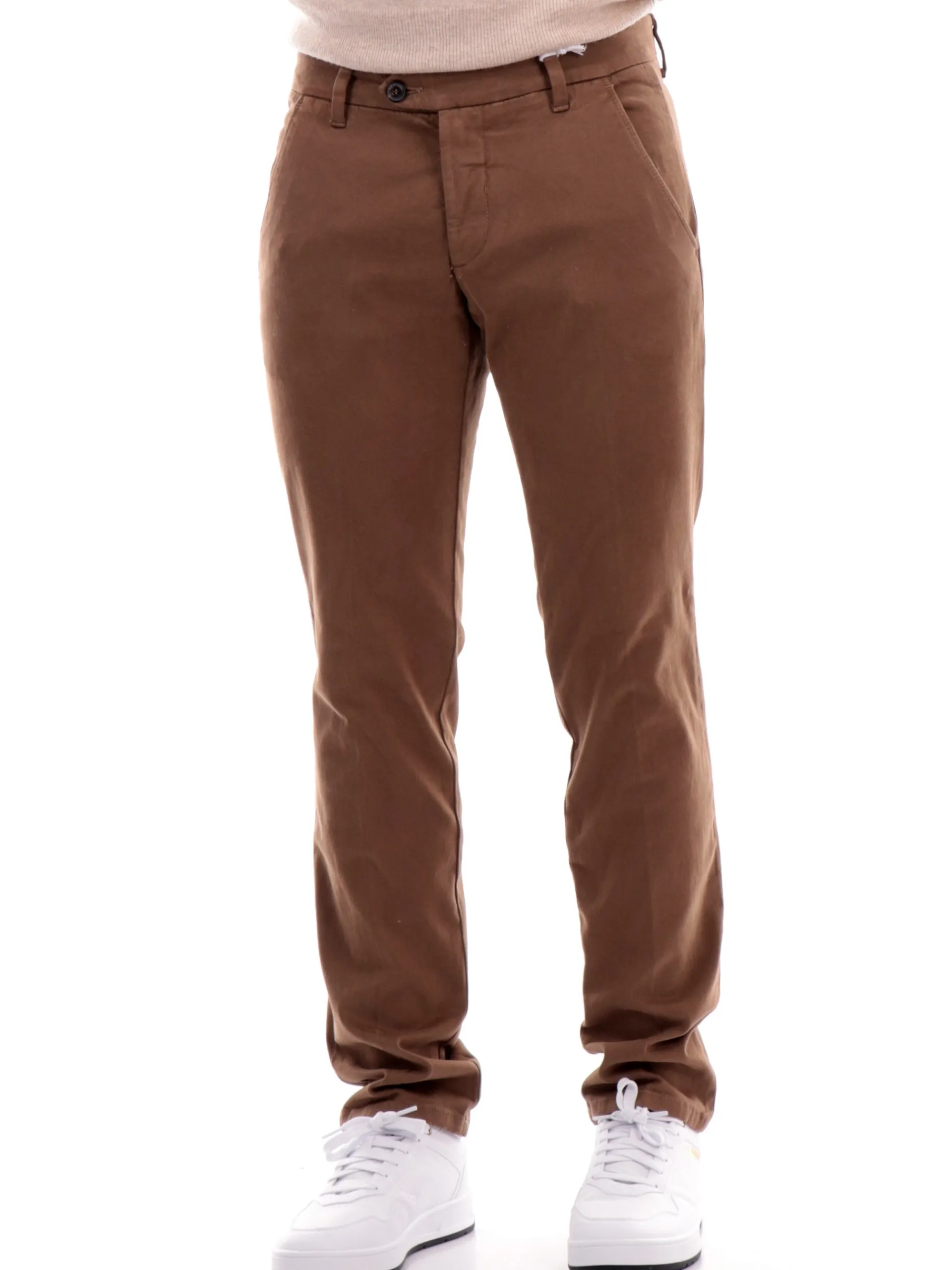 ROYROGERS Pantaloni*Pantaloni Roy Rogers marroni da Uomo Chino New Rolf Gabardine RU013C8700112