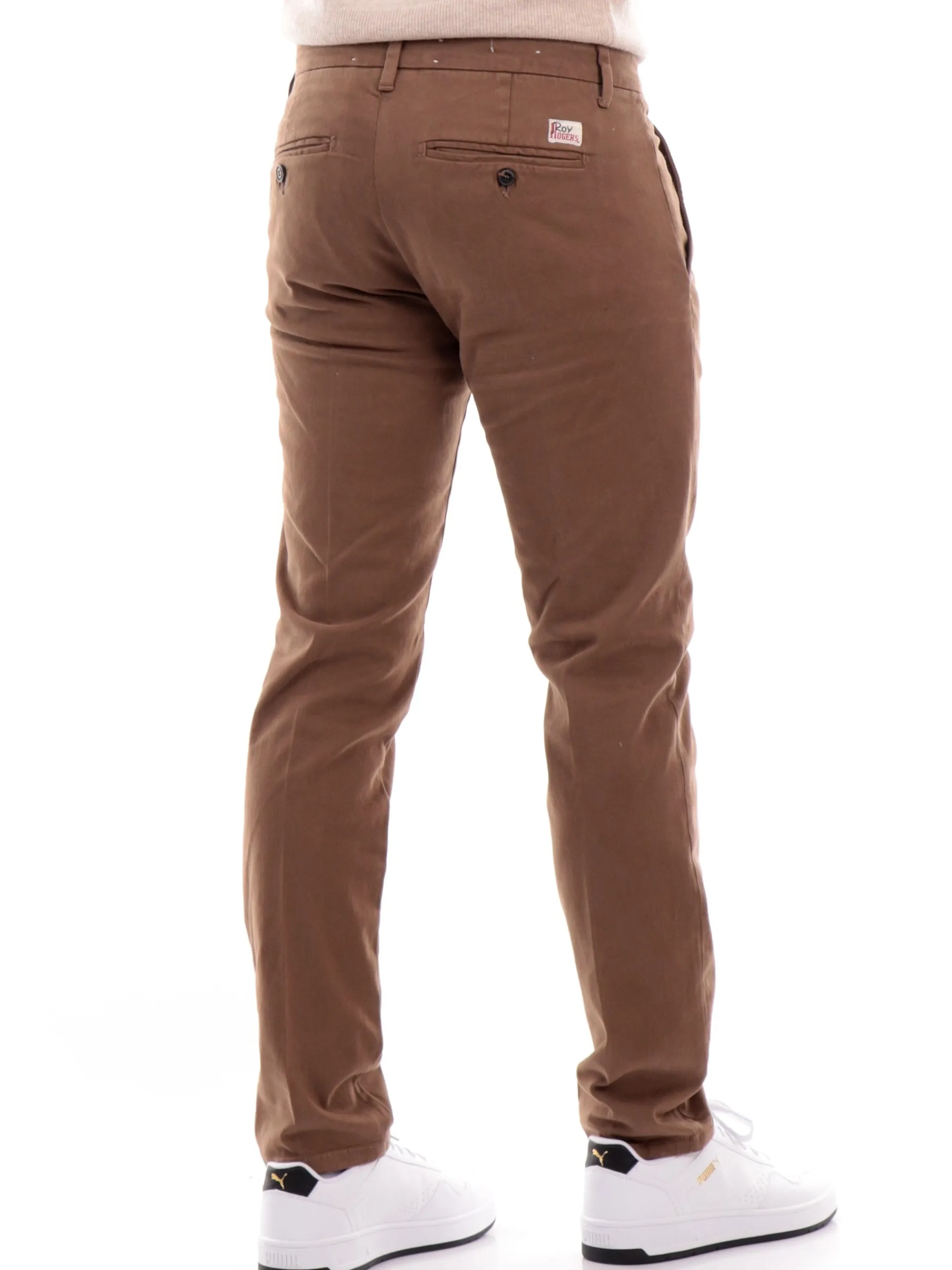 ROYROGERS Pantaloni*Pantaloni Roy Rogers marroni da Uomo Chino New Rolf Gabardine RU013C8700112
