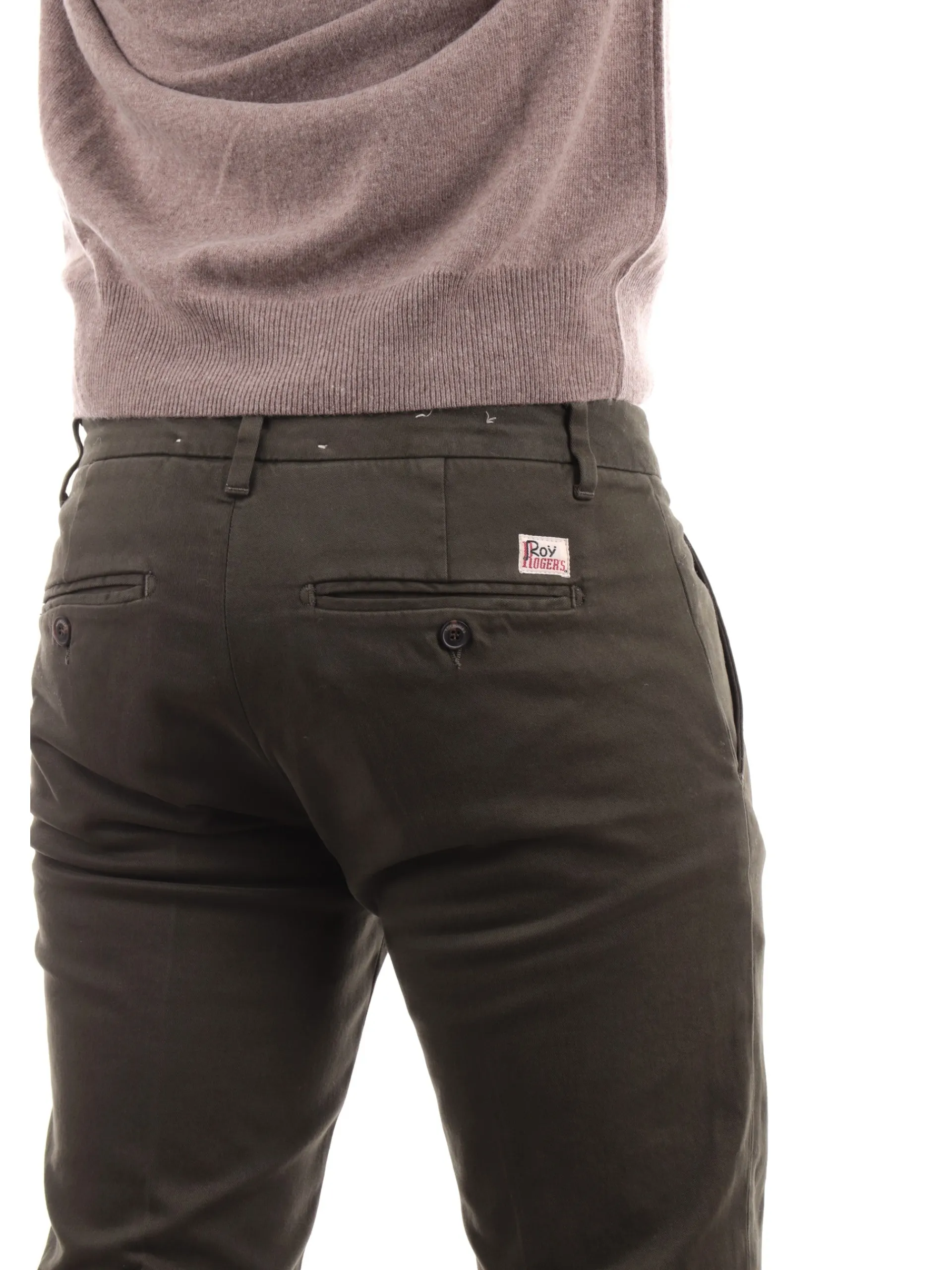 ROYROGERS Pantaloni*Pantaloni Roy Rogers verdi da Uomo Chino New Rolf Gabardine RU013C8700112
