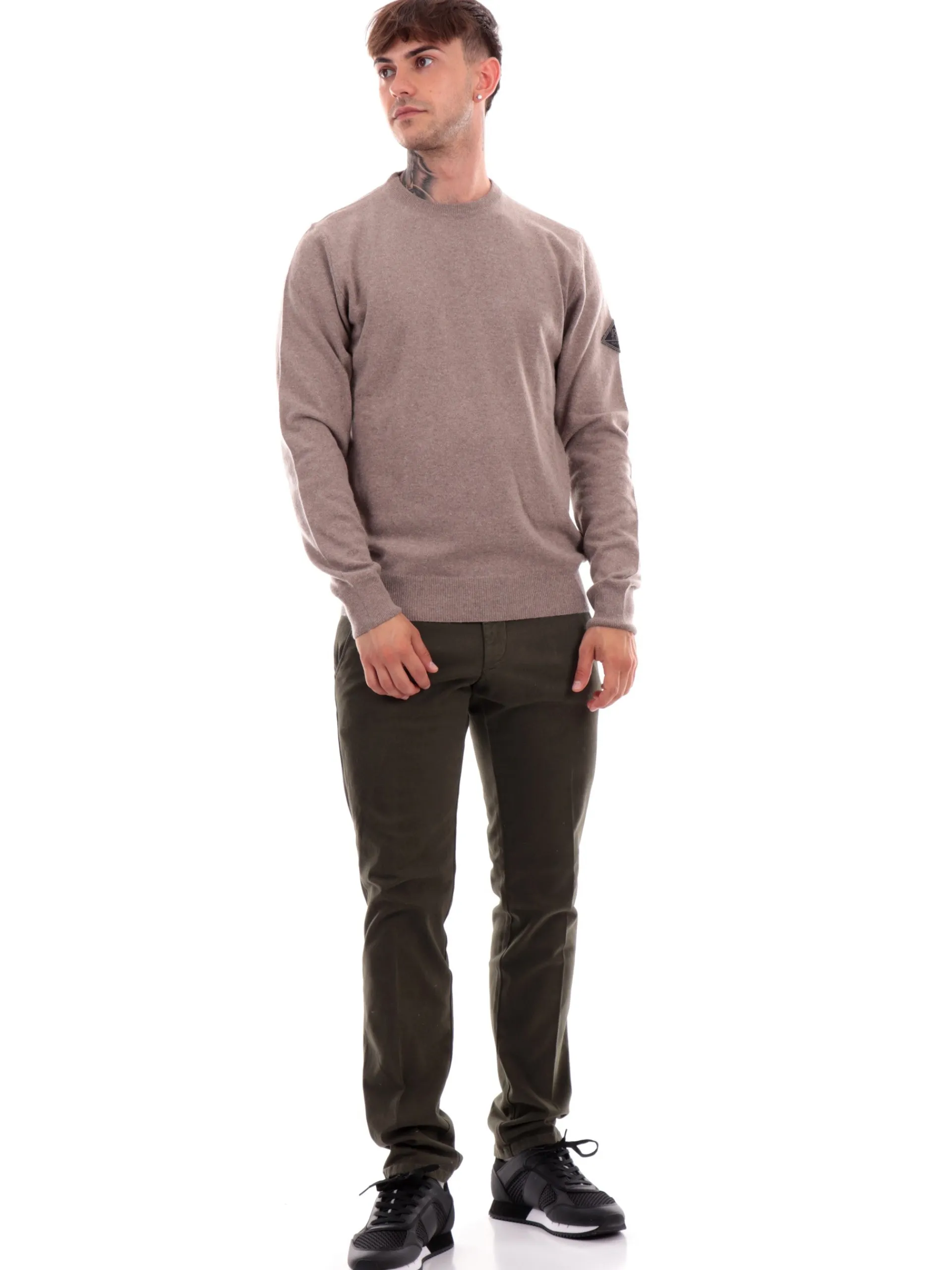 ROYROGERS Pantaloni*Pantaloni Roy Rogers verdi da Uomo Chino New Rolf Gabardine RU013C8700112