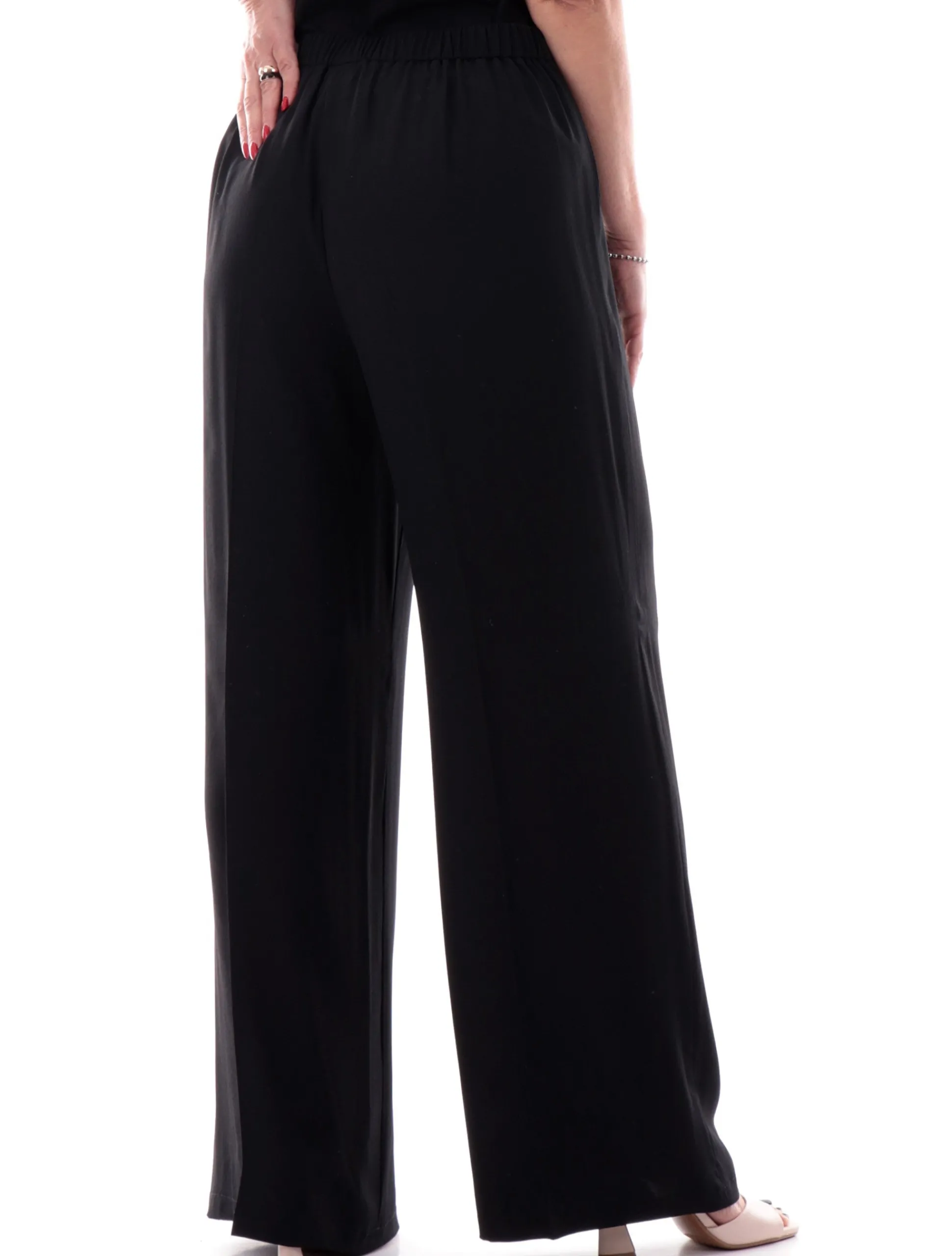 EMME MARELLA Pantaloni*Pantaloni seta neri da donna palazzo ITTICO2