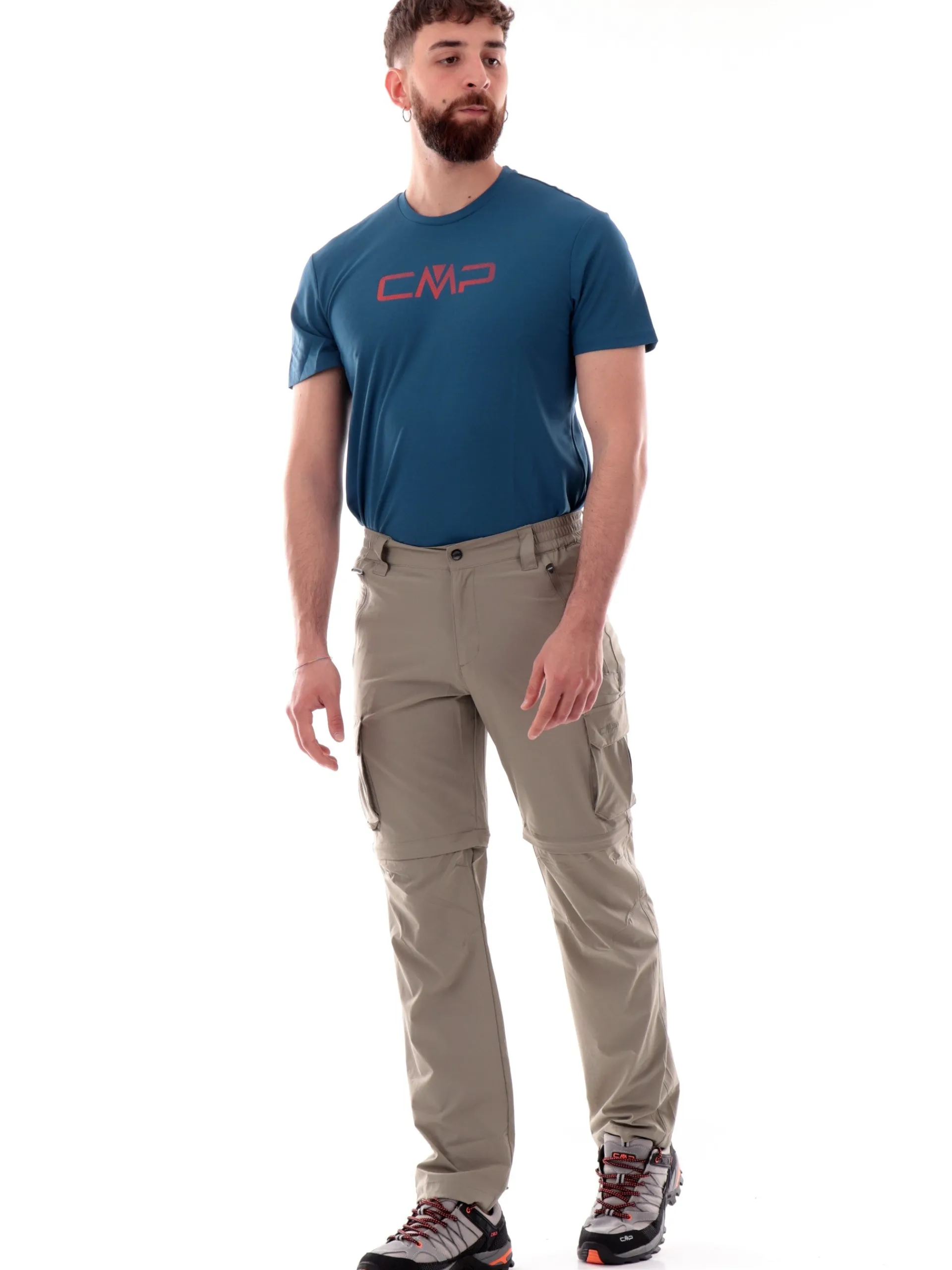 CMP Pantaloni*Pantaloni trekking grigi da uomo con zip per trasformarlo in bermuda 31T5627