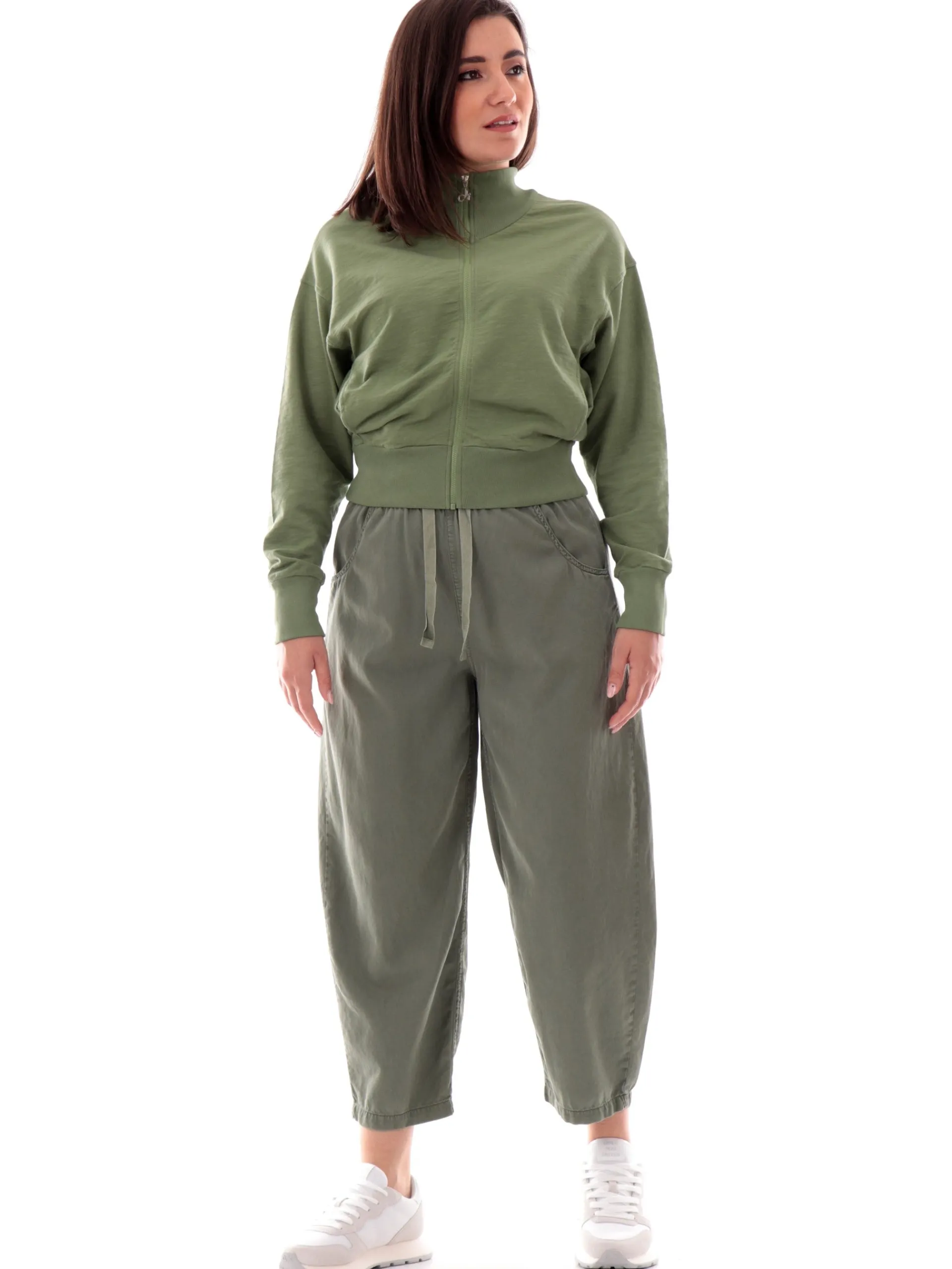 DEHA Pantaloni*Pantaloni tuta Balloon verdi da donna vestibilità morbida D22376