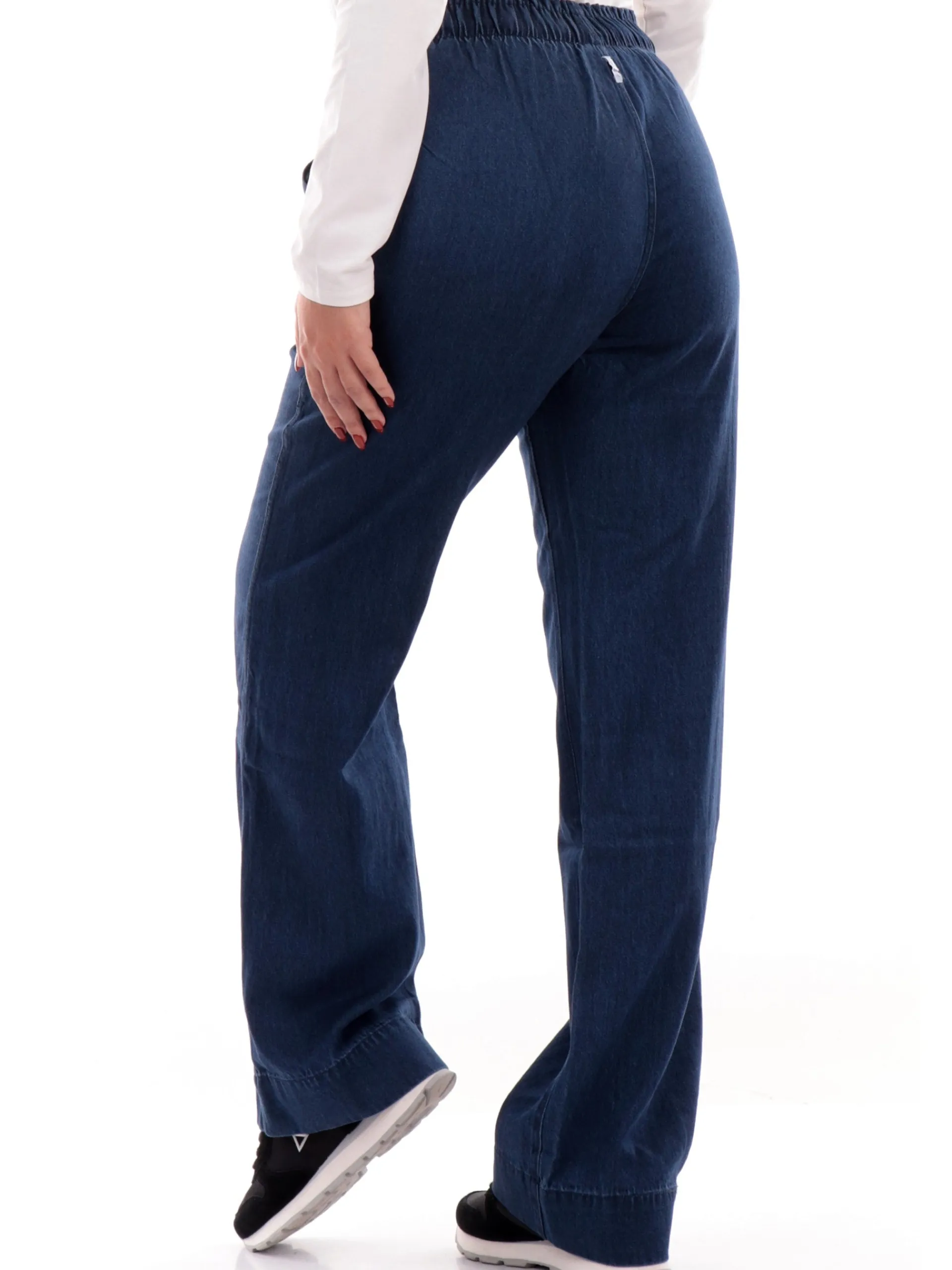 DEHA Jeans*Pantaloni tuta jeans da donna vita alta A00628
