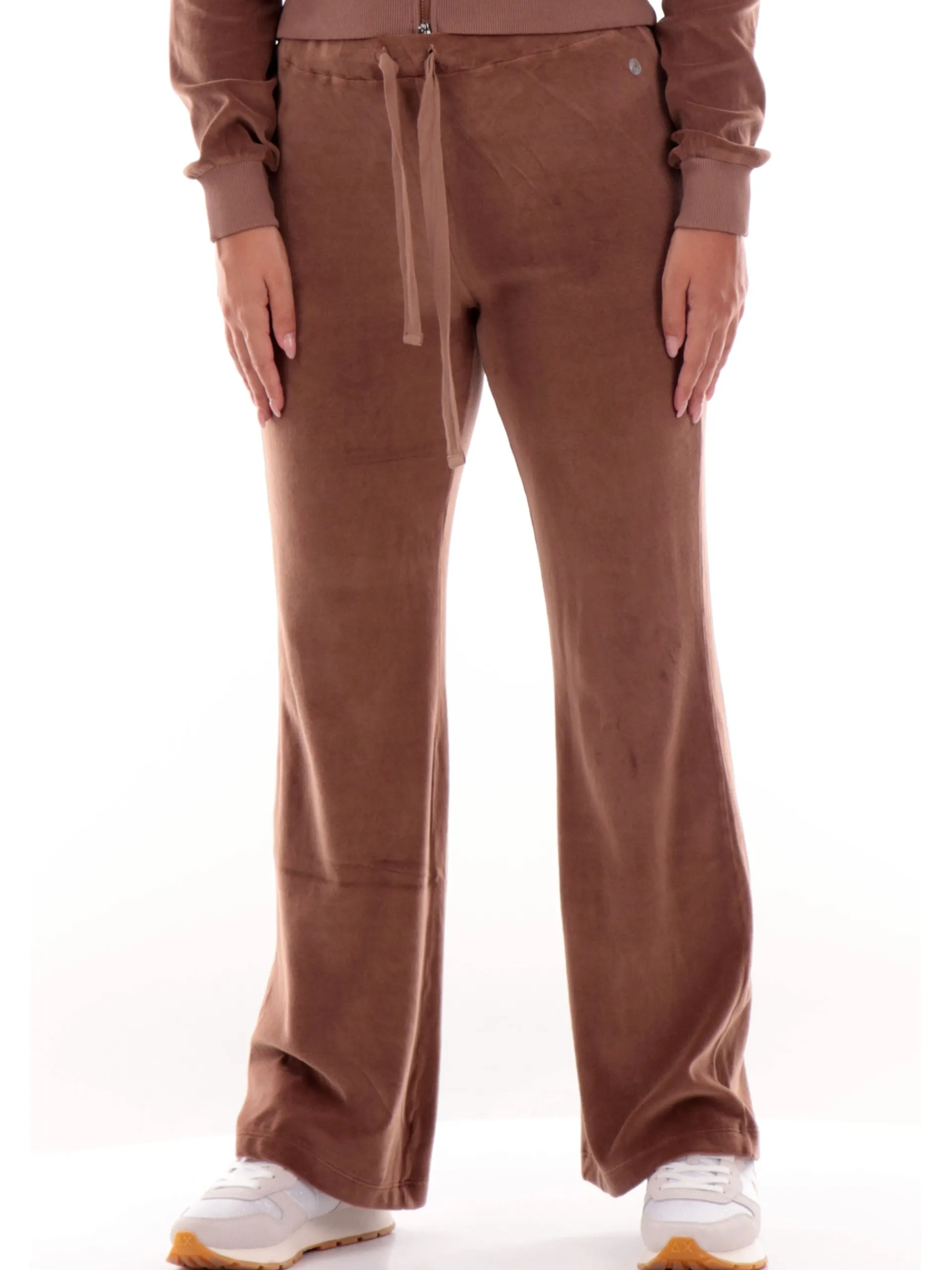 DEHA Pantaloni*Pantaloni tuta marroni da donna in ciniglia A00515