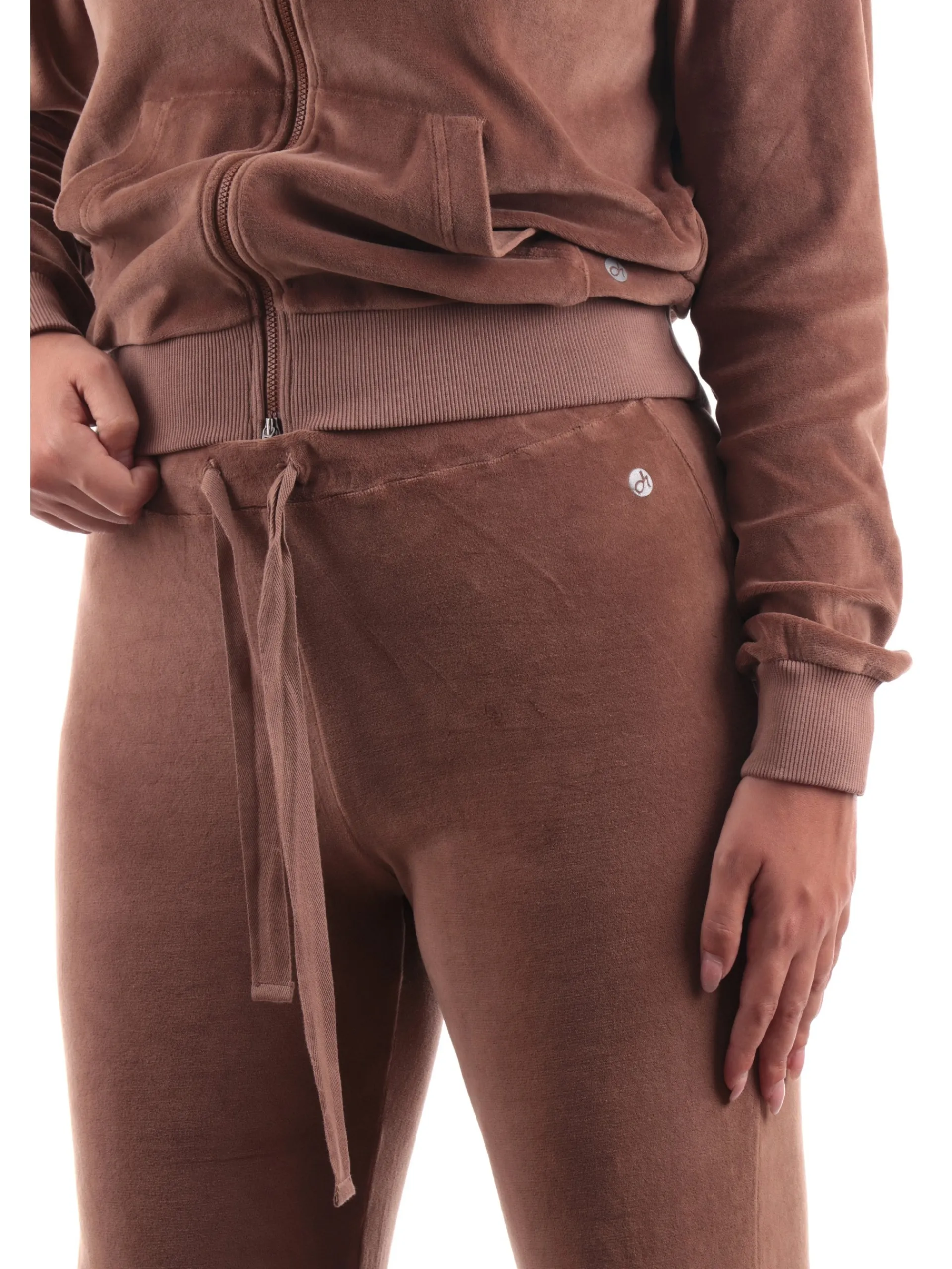 DEHA Pantaloni*Pantaloni tuta marroni da donna in ciniglia A00515