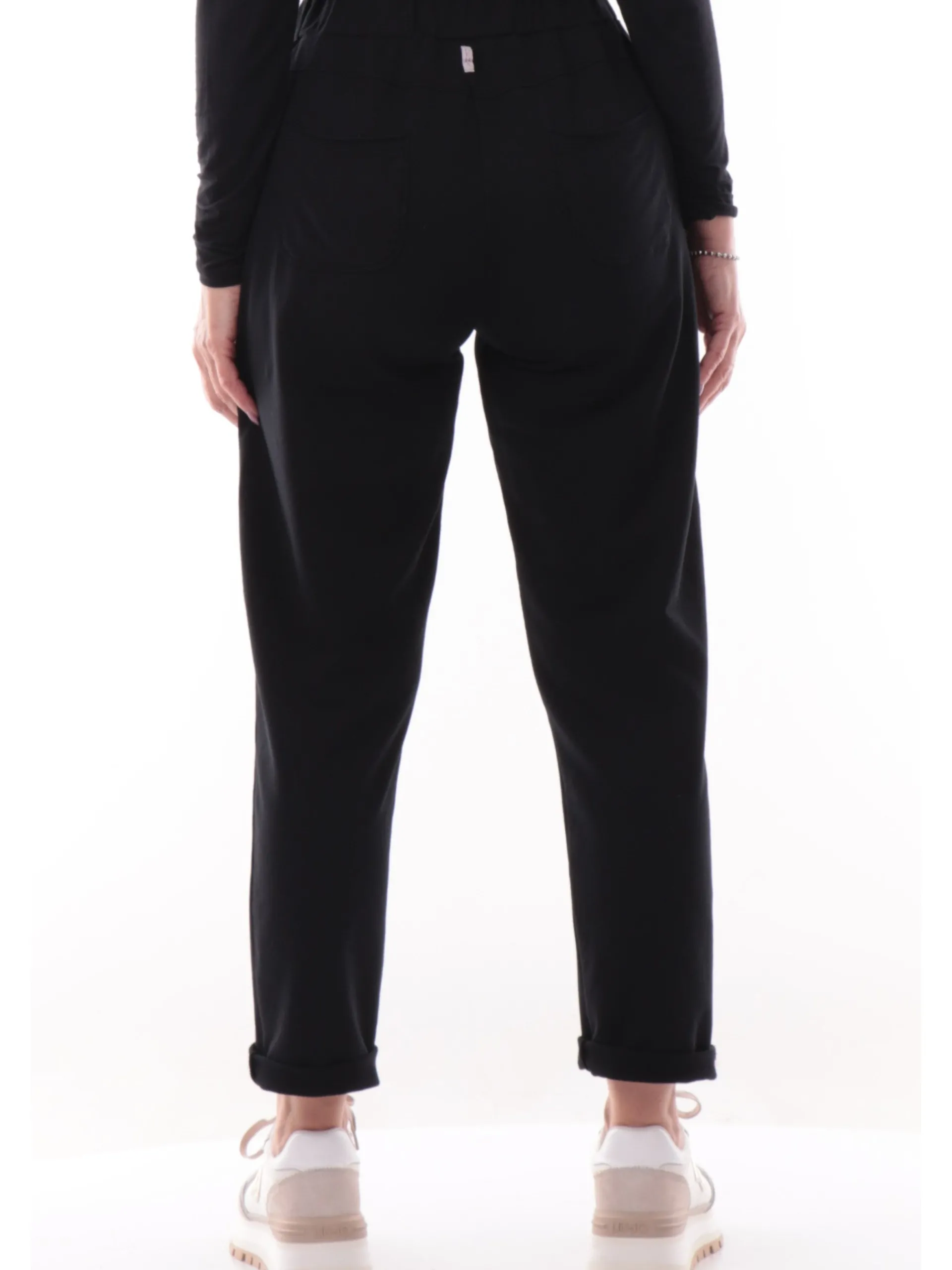 DEHA Pantaloni*Pantaloni tuta neri da donna in felpa A00557