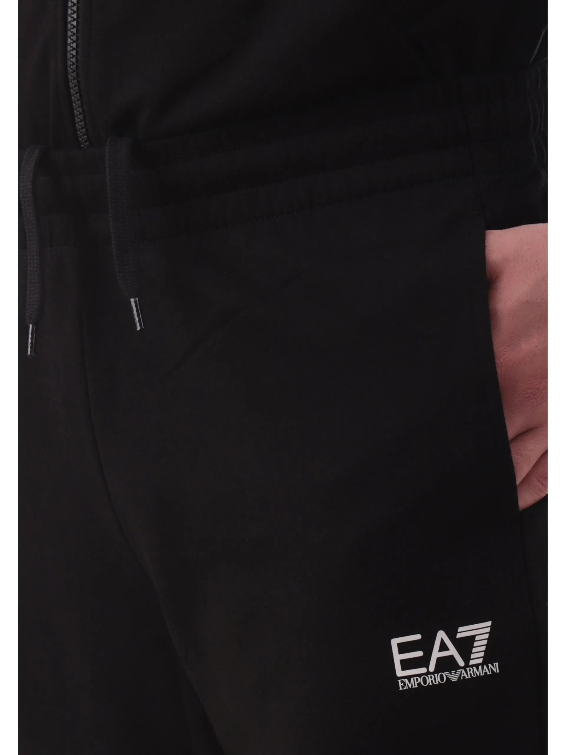 EMPORIO ARMANI 7 Pantaloni*Pantaloni tuta Emporio Armani EA7 neri da uomo logo bianco 8NPP66PJVRZ