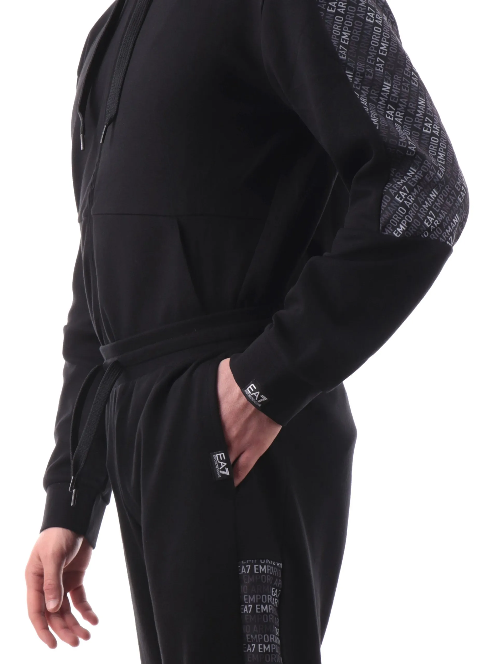 EMPORIO ARMANI 7 Pantaloni*Pantaloni tuta Emporio Armani EA7 neri da uomo bande logate 7M000216AF12660