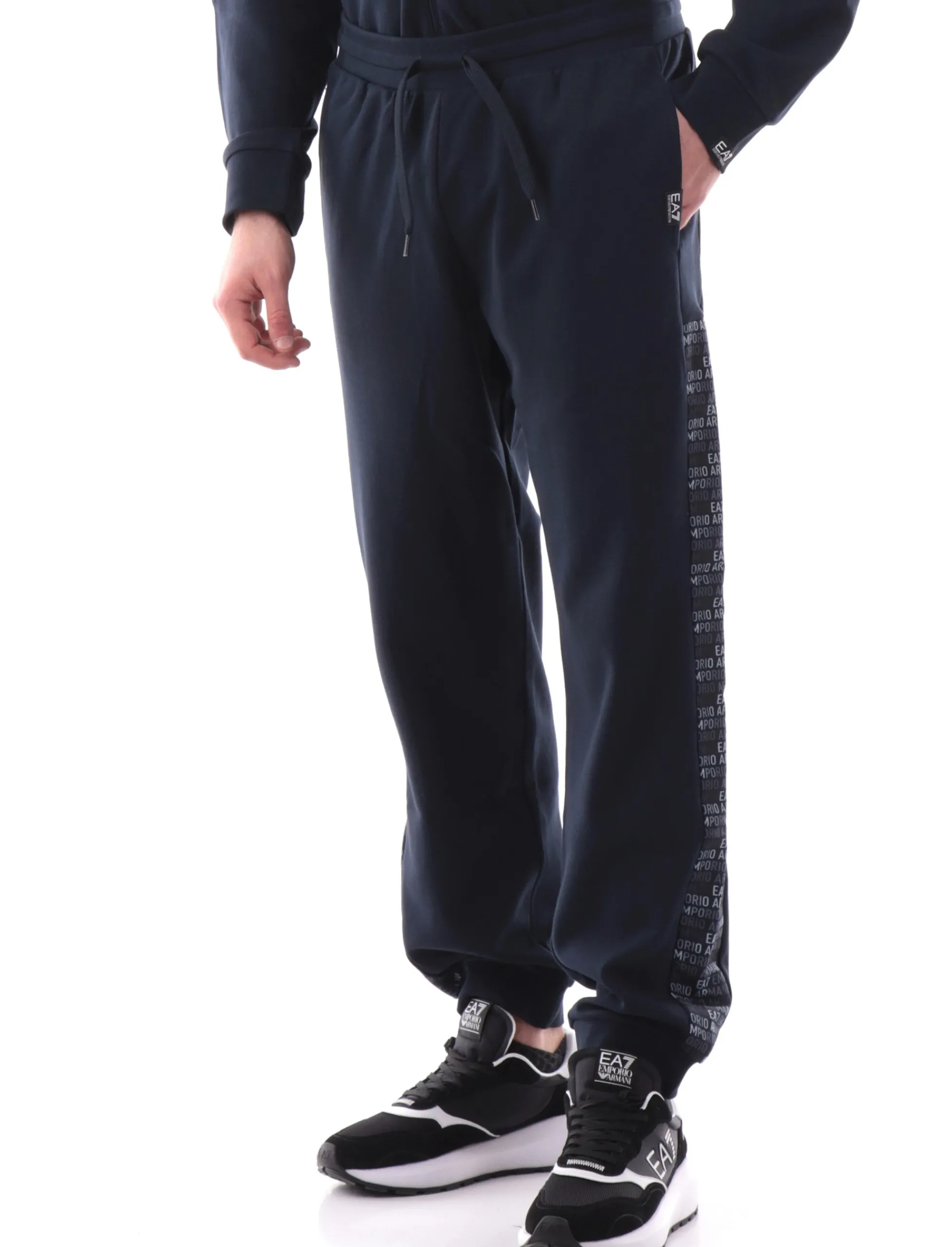 EMPORIO ARMANI 7 Pantaloni*Pantaloni tuta Emporio Armani EA7 blu da uomo bande logate 7M000216AF12660