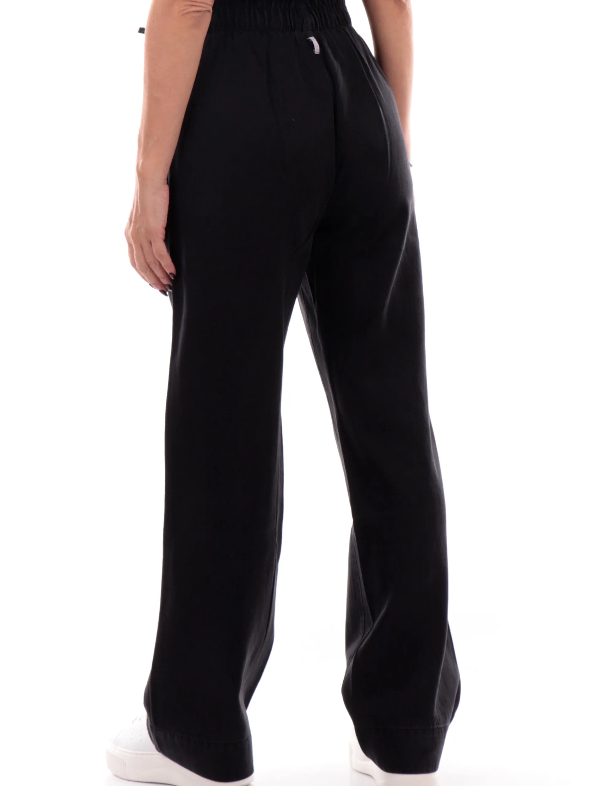 DEHA Jeans*Pantaloni tuta jeans neri da donna in denim con vita elastica A006281