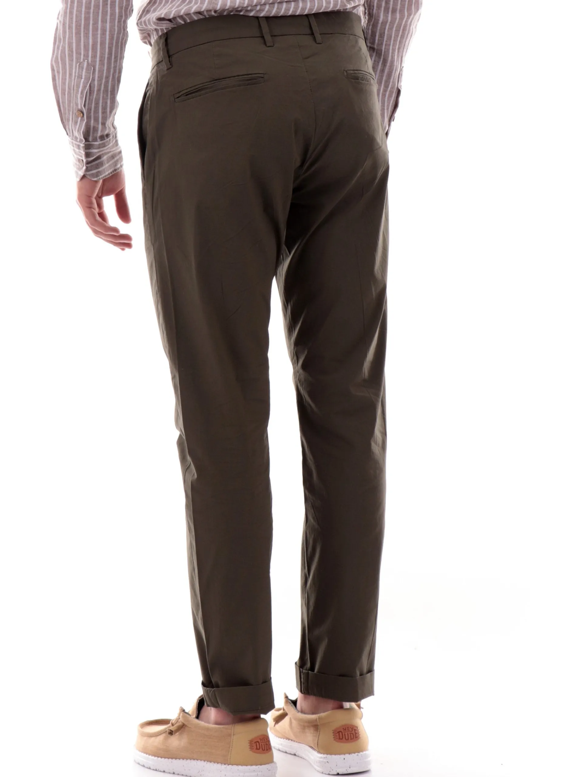 MANIFATTURA BORGHESE Pantaloni*Pantaloni uomo Chino verdi in cotone 5SPA2111CO033M MILITARE