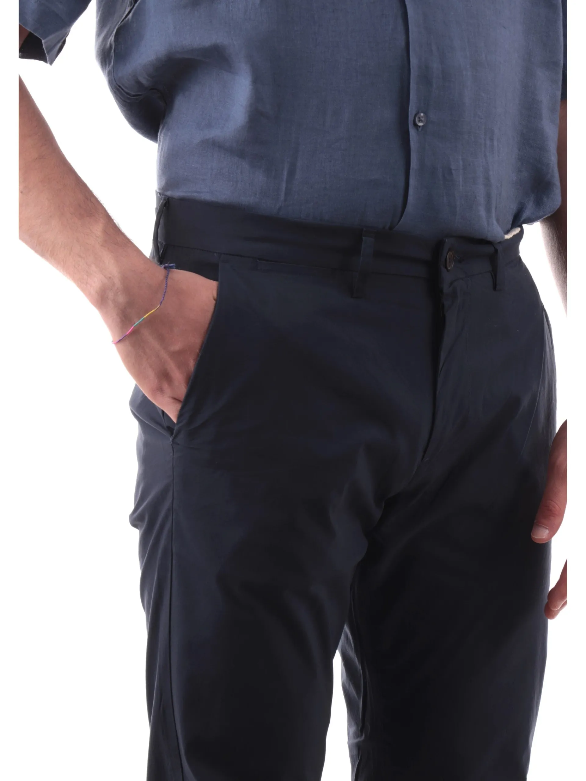 MANIFATTURA BORGHESE Pantaloni*Pantaloni uomo Chino blu in cotone 5SPA2111CO033M NAVY