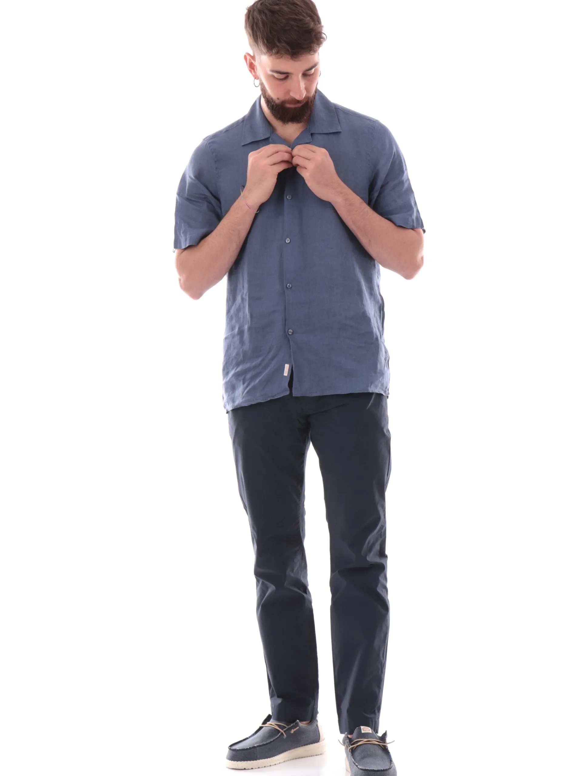 MANIFATTURA BORGHESE Pantaloni*Pantaloni uomo Chino blu in cotone 5SPA2111CO033M NAVY