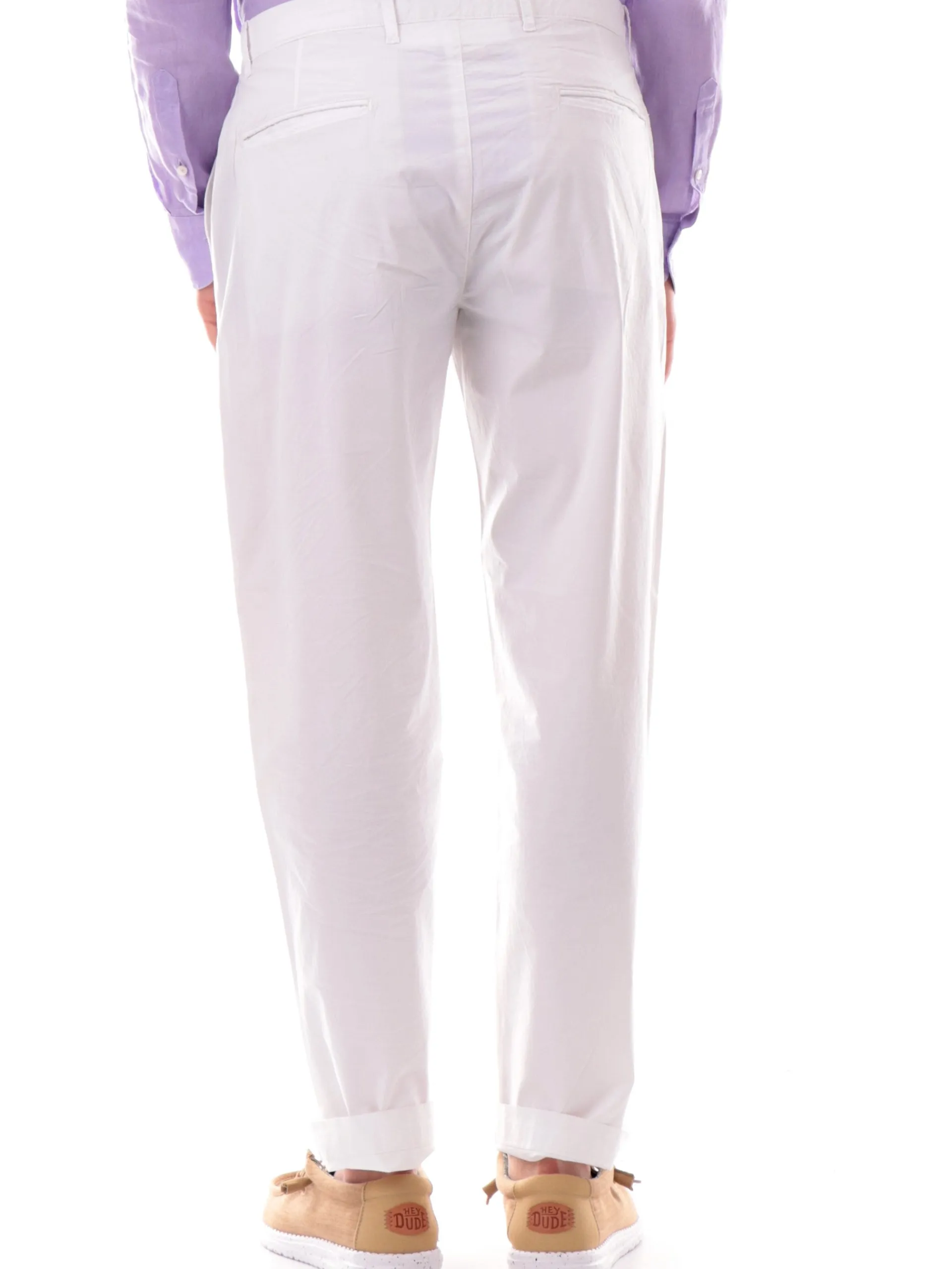 MANIFATTURA BORGHESE Pantaloni*Pantaloni uomo Chino bianchi in cotone 5SPA2111CO033M BIANCO