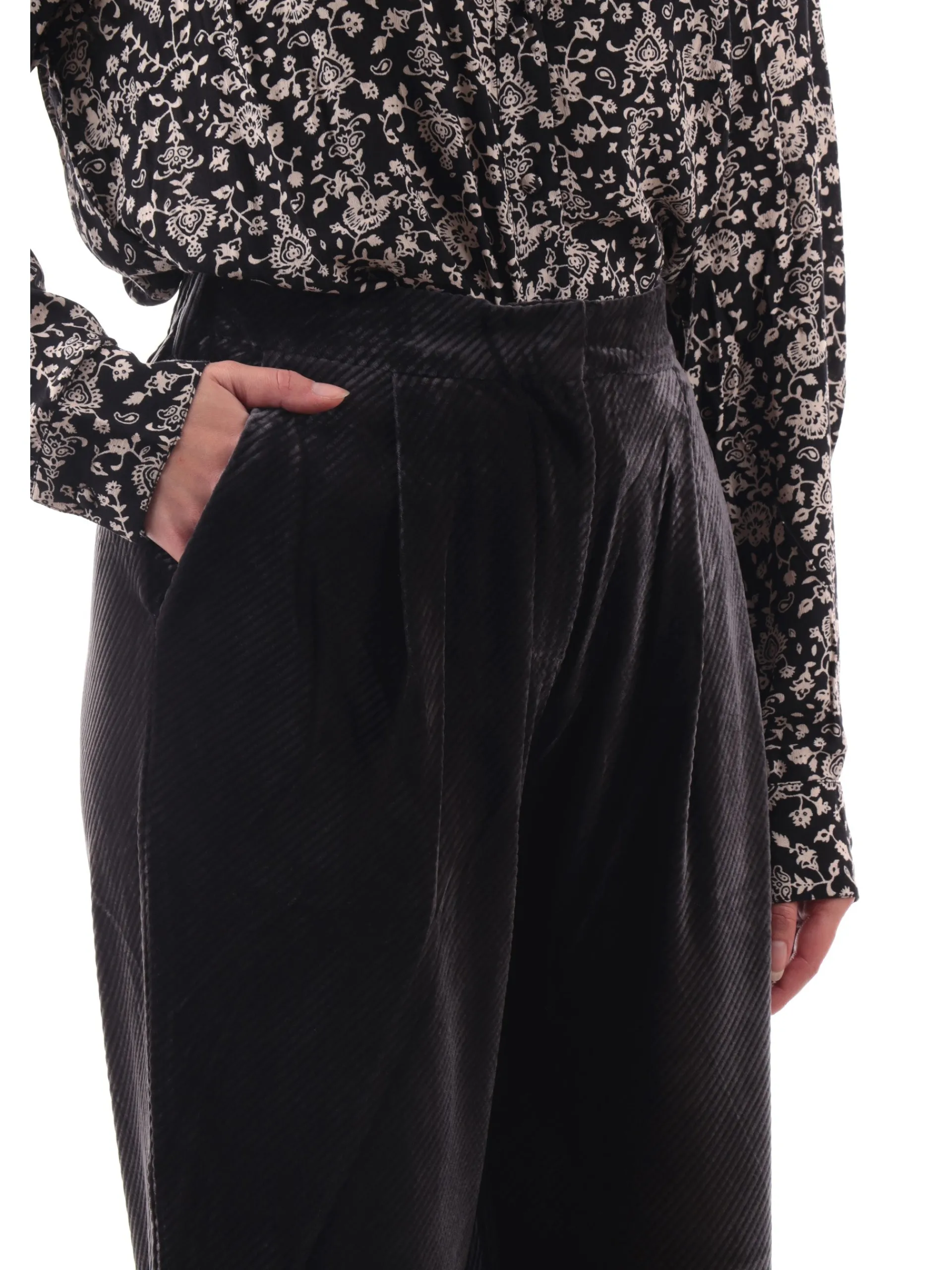 MOLLYBRACKEN Pantaloni*Pantaloni velluto Molly Bracken grigi da donna rigati T1695ACHDK