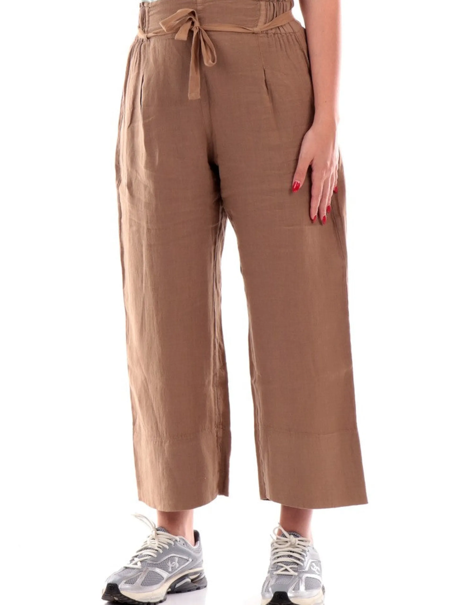 DEHA Pantaloni*Pantaloni vita alta marroni da donna D02565
