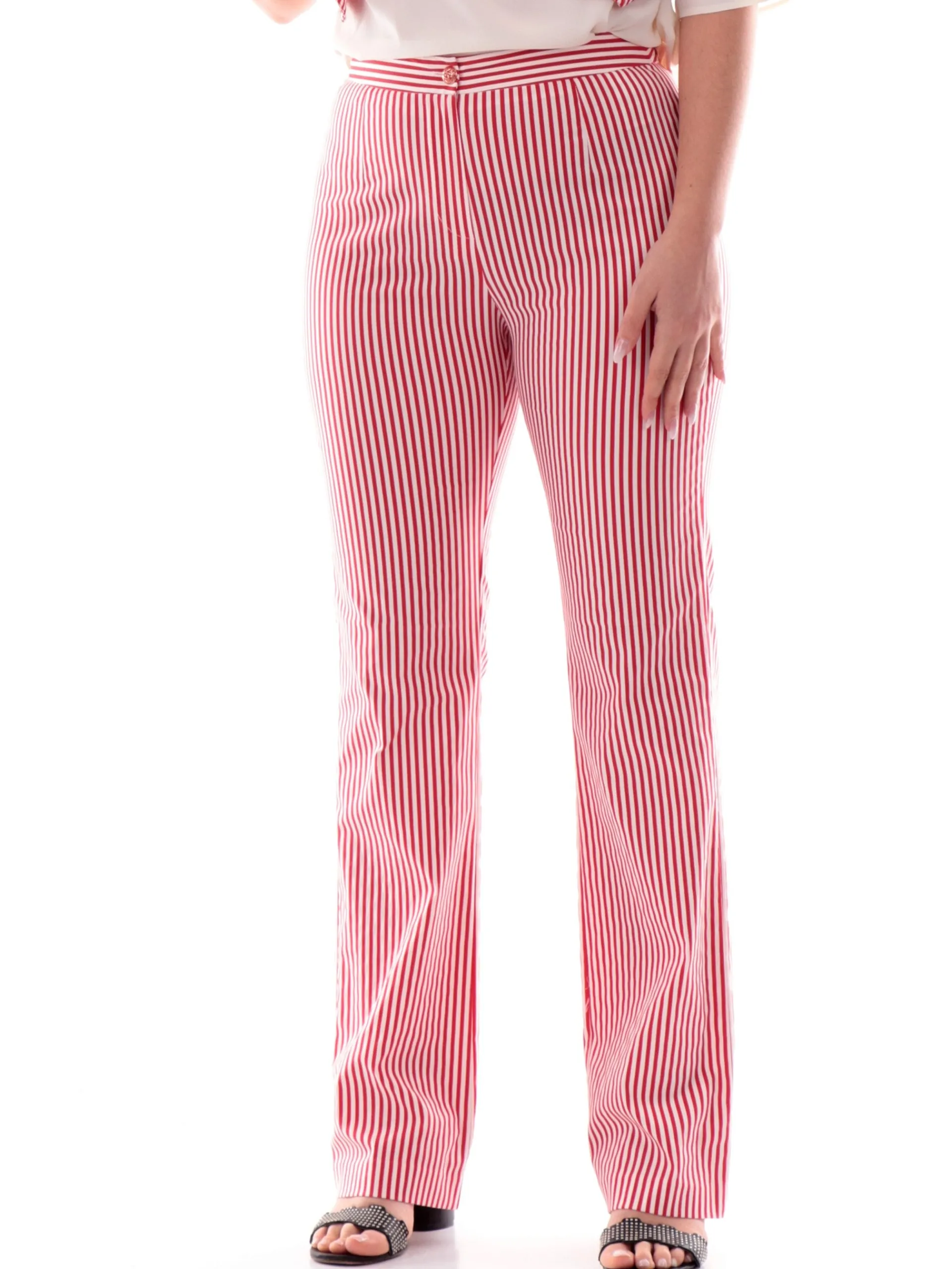 YES ZEE Pantaloni*Pantaloni a righe da donna Bianchi e rossi P389YG002505