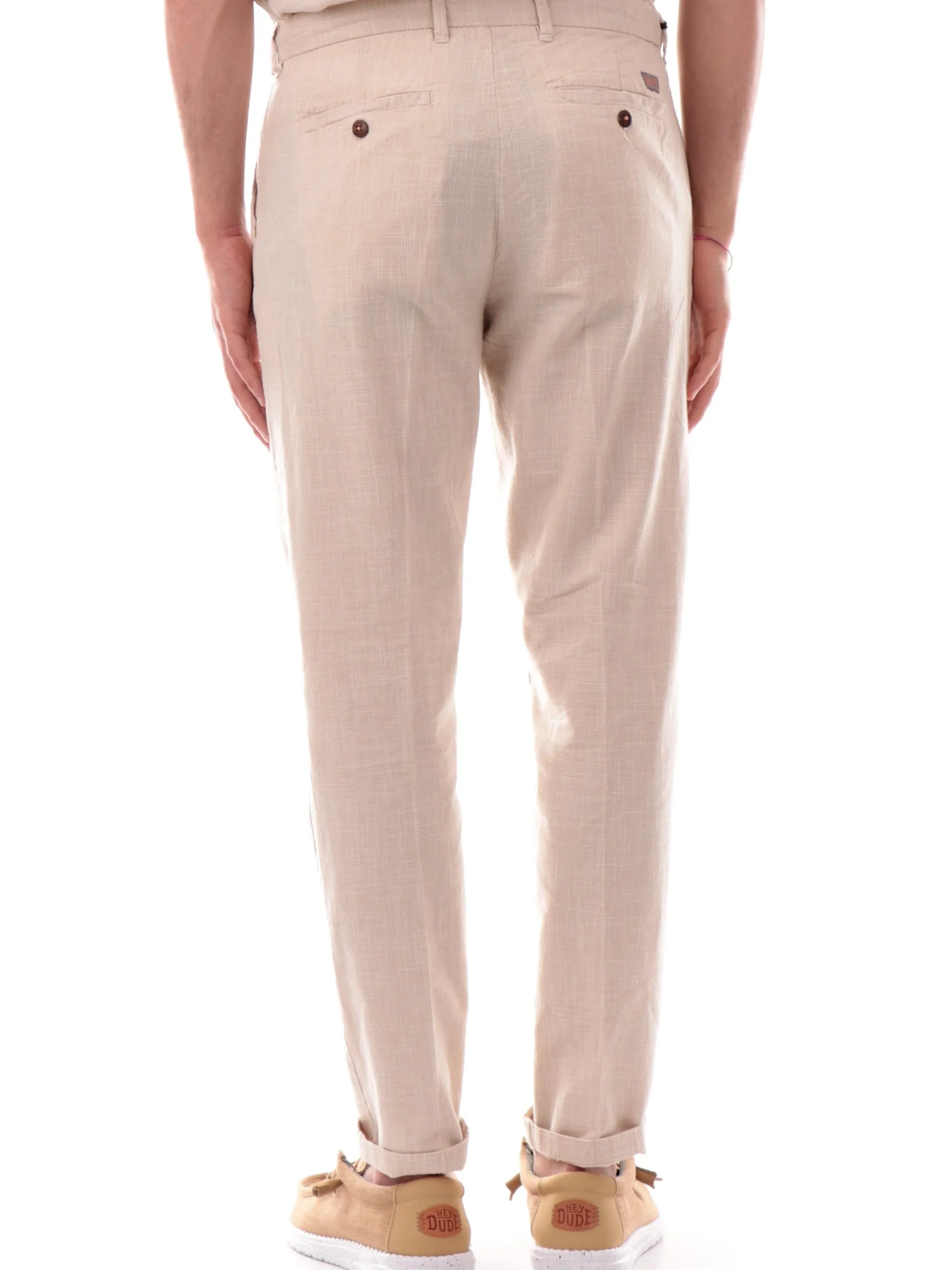 YES ZEE Pantaloni*Pantaloni beige da uomo con tasche e laccetti regolabili P670PF00