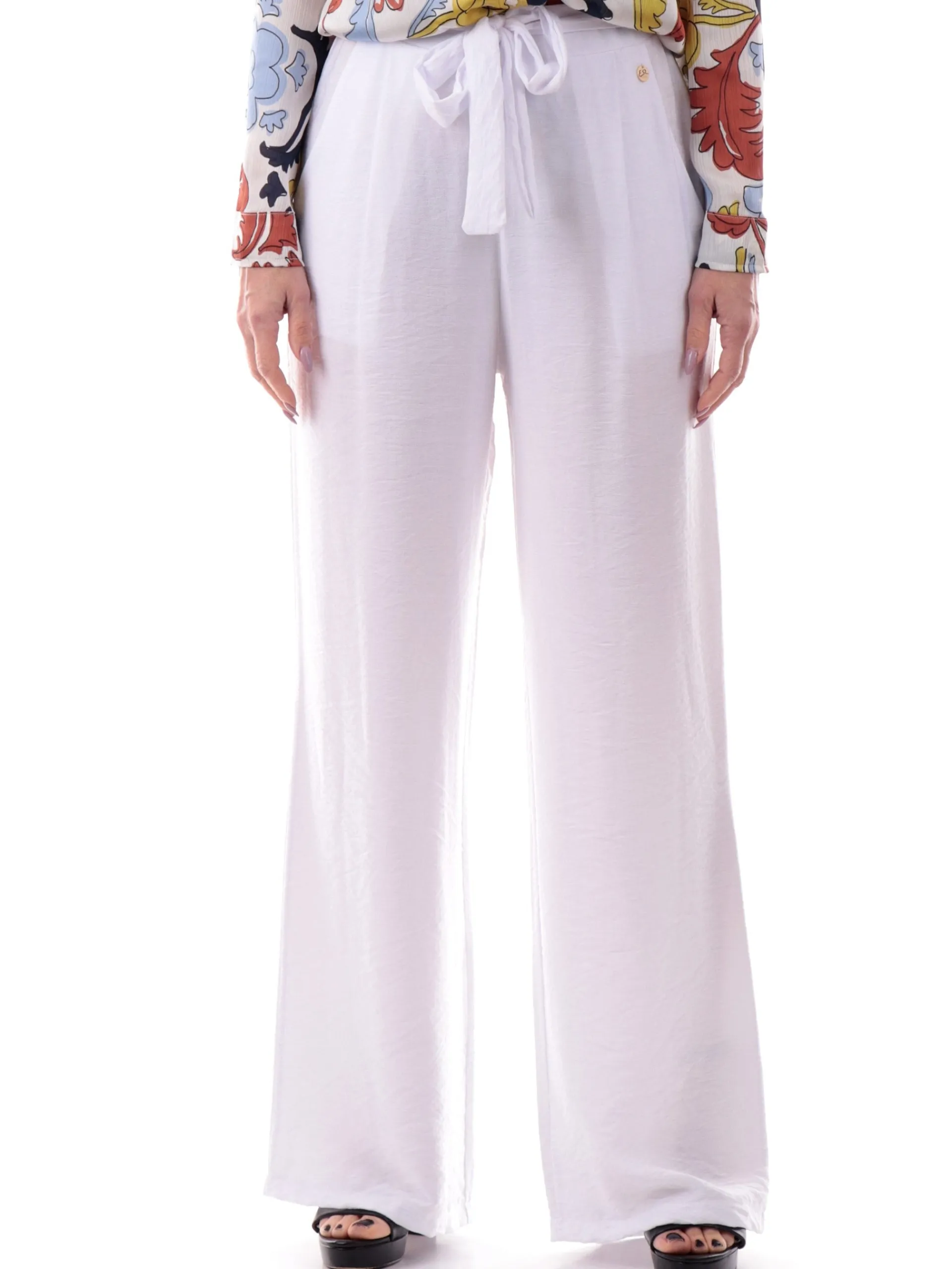 YES ZEE Pantaloni*Pantaloni bianchi da donna con cintura fissa morbidi P379YV000