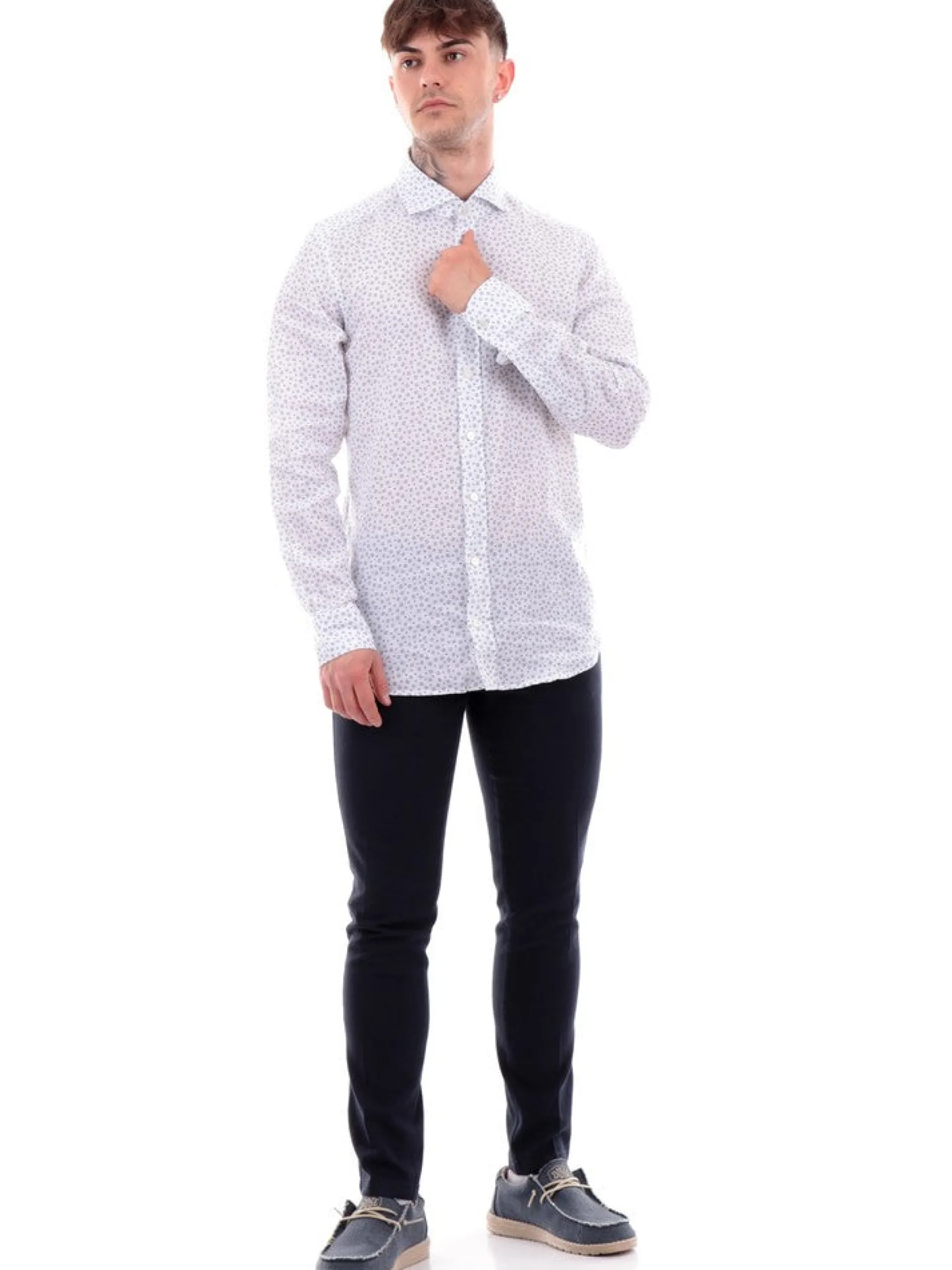 YES ZEE Pantaloni*Pantaloni blu da uomo Nido D'Ape P630FE000