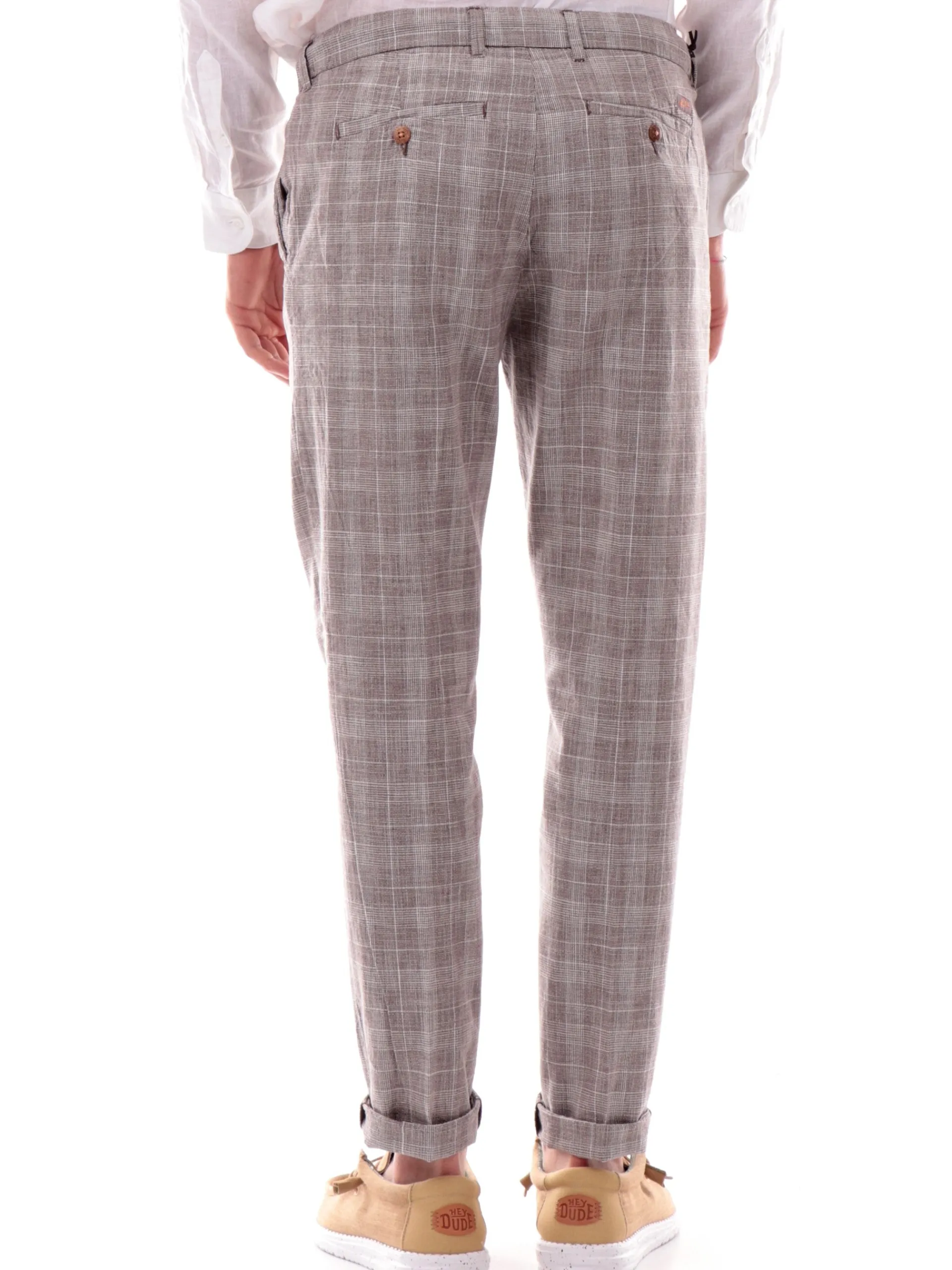 YES ZEE Pantaloni*Pantaloni grigi rigati da uomo con tasche e laccetti regolabili P670PA00