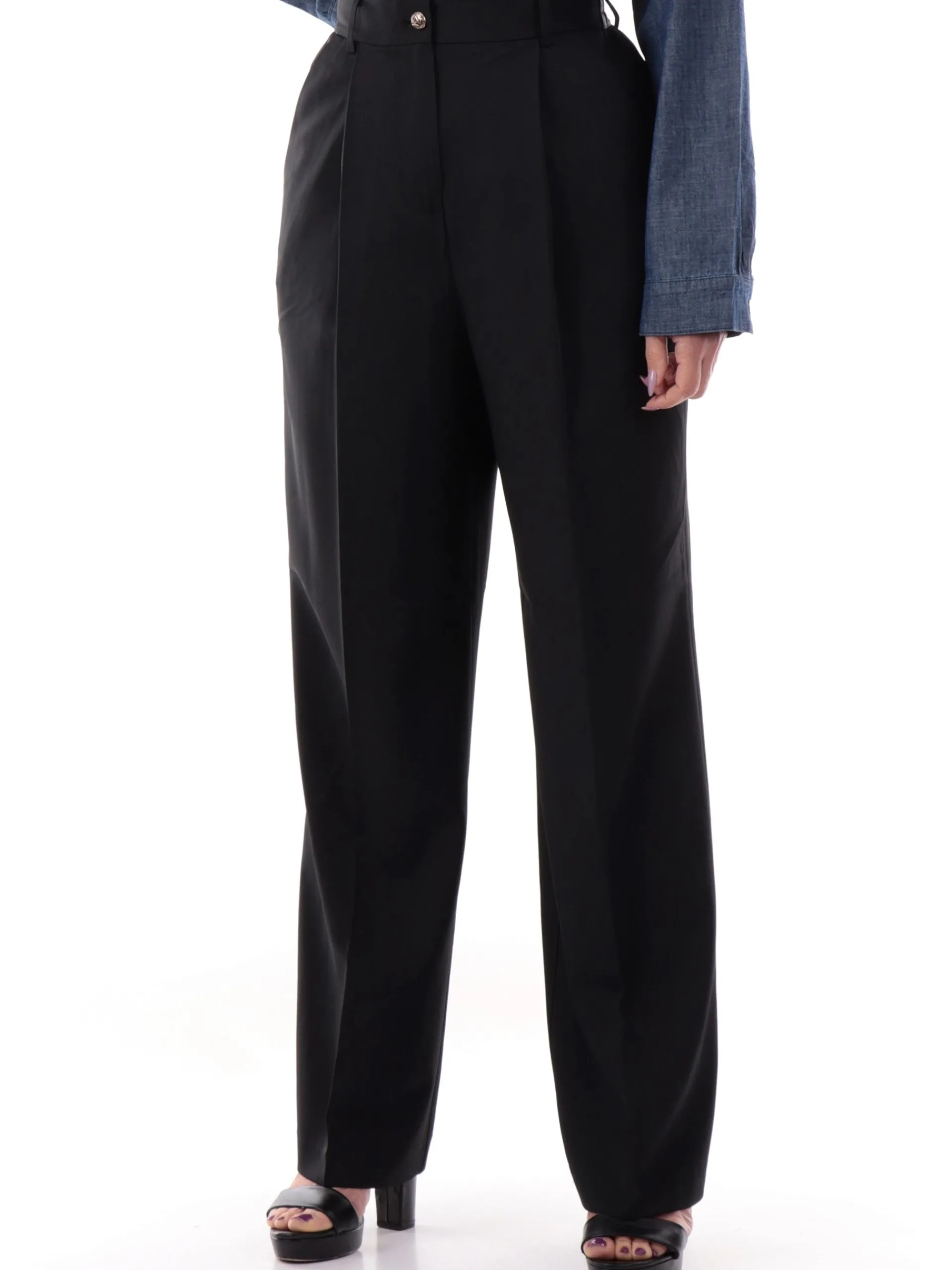 YES ZEE Pantaloni*Pantaloni neri da donna con banda elastica P385KE000