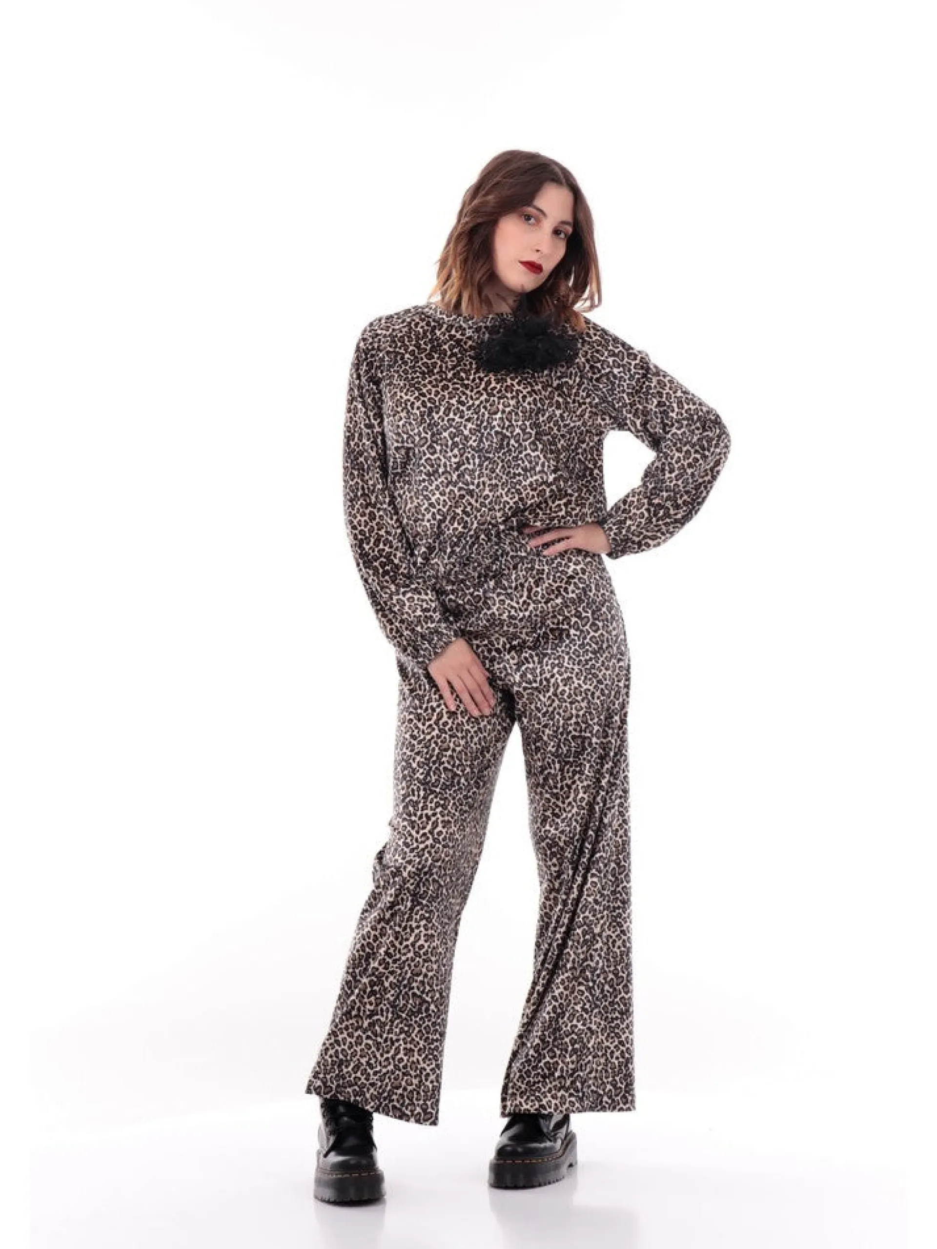 YES ZEE Pantaloni*Pantaloni P347 E800 maculato da donna