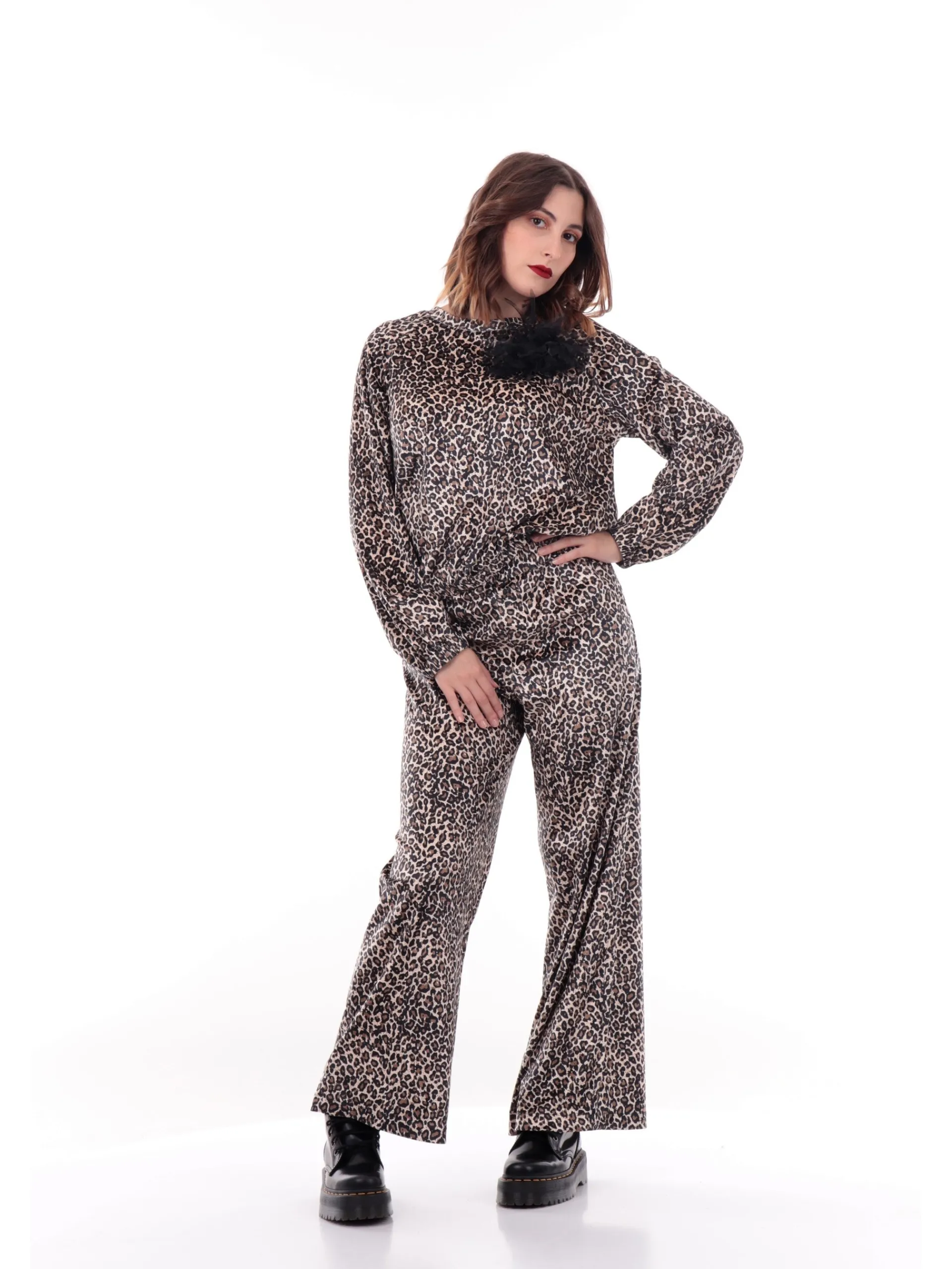 YES ZEE Pantaloni*Pantaloni P347 E800 maculato da donna