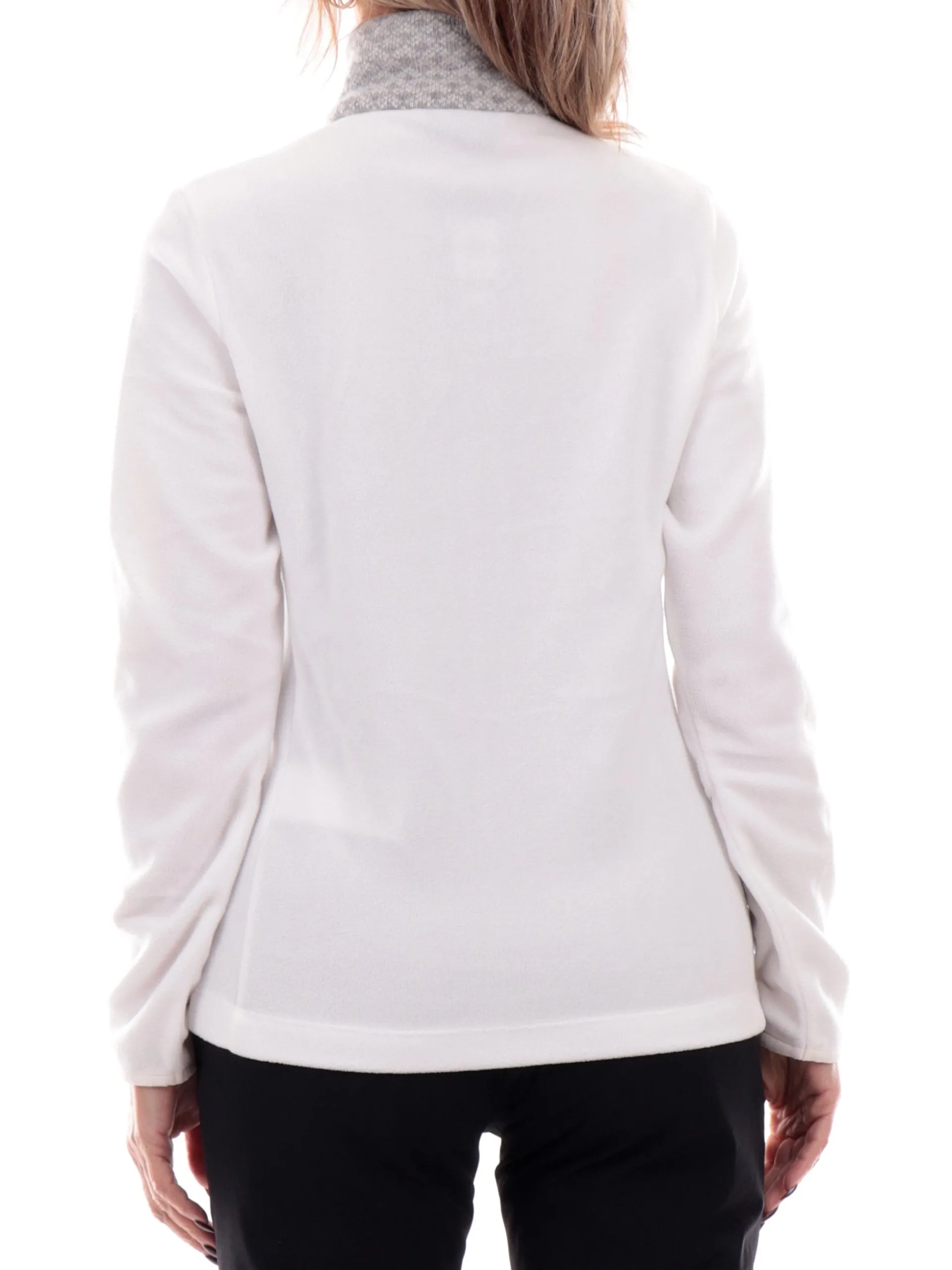 CMP Abbigliamento*Pile neve bianco e grigio da donna in misto lana 34J0486