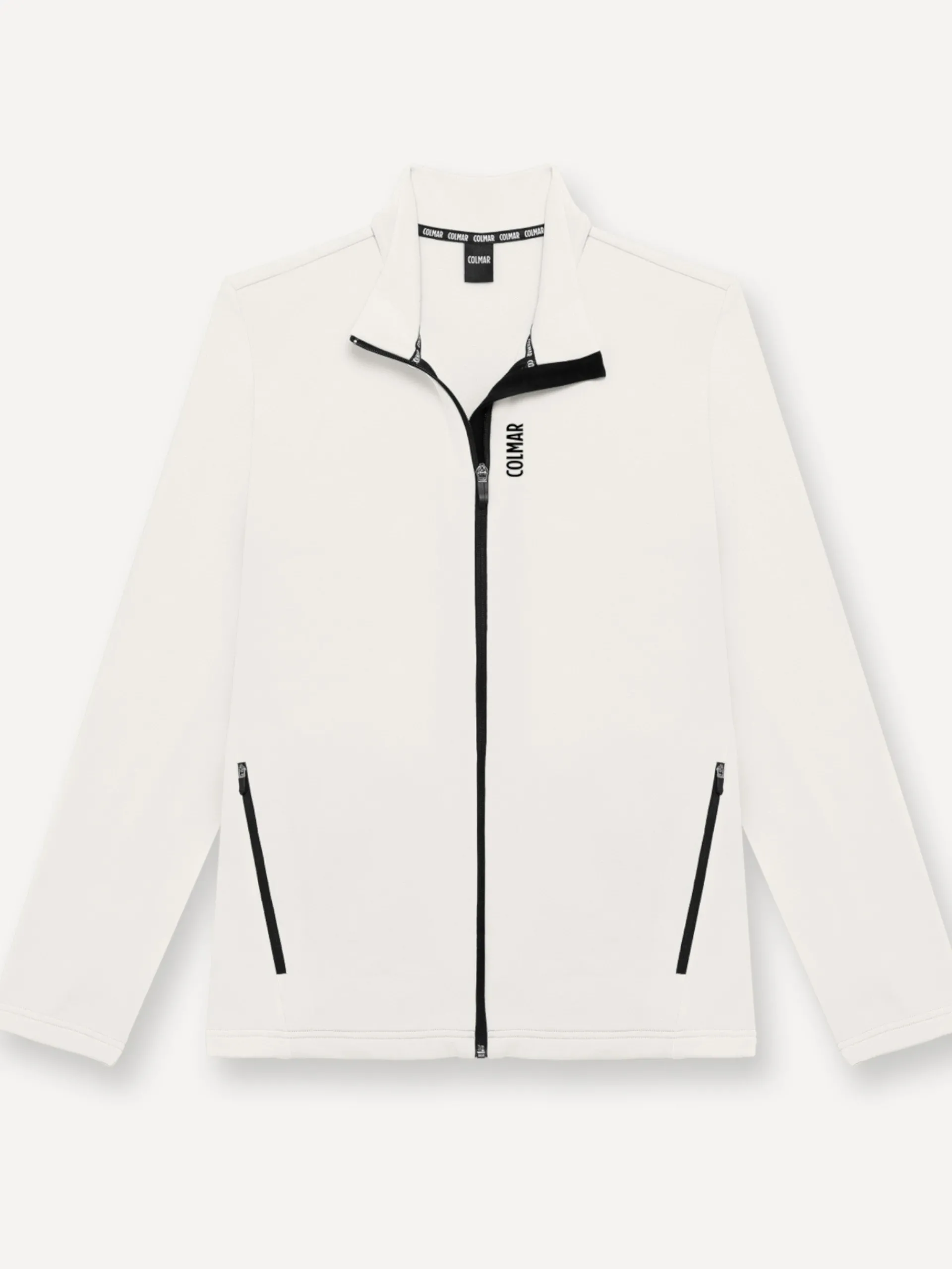 COLMAR NEVE E OUTDOOR Abbigliamento|Maglie*Pile neve Colmar bianco avorio da uomo full zip collo alto