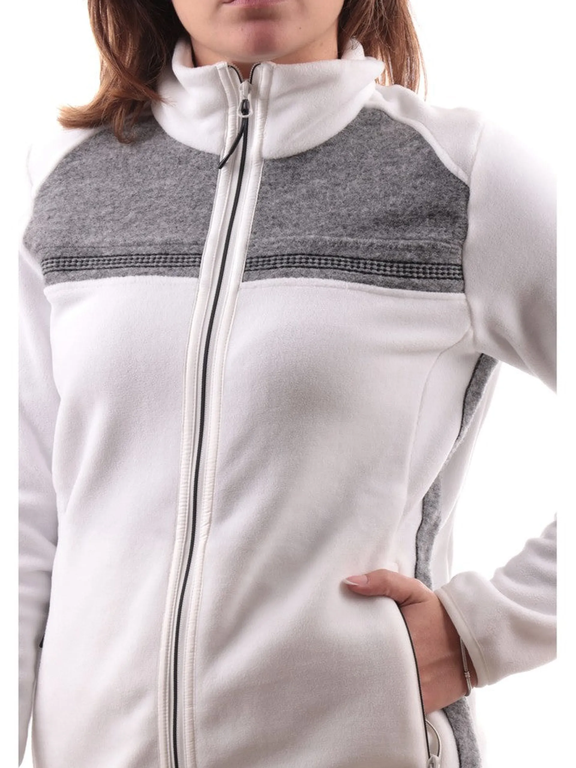 CMP Abbigliamento*Pile sci bianco da donna con inserti in lana 33J4296