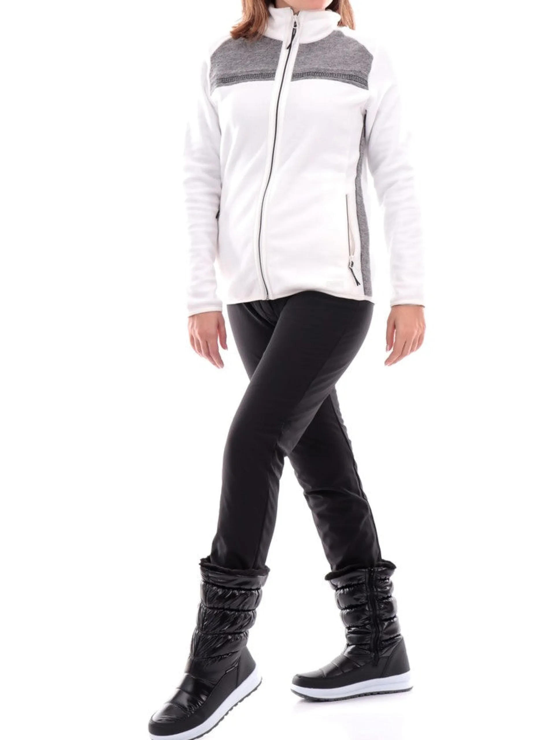 CMP Abbigliamento*Pile sci bianco da donna con inserti in lana 33J4296