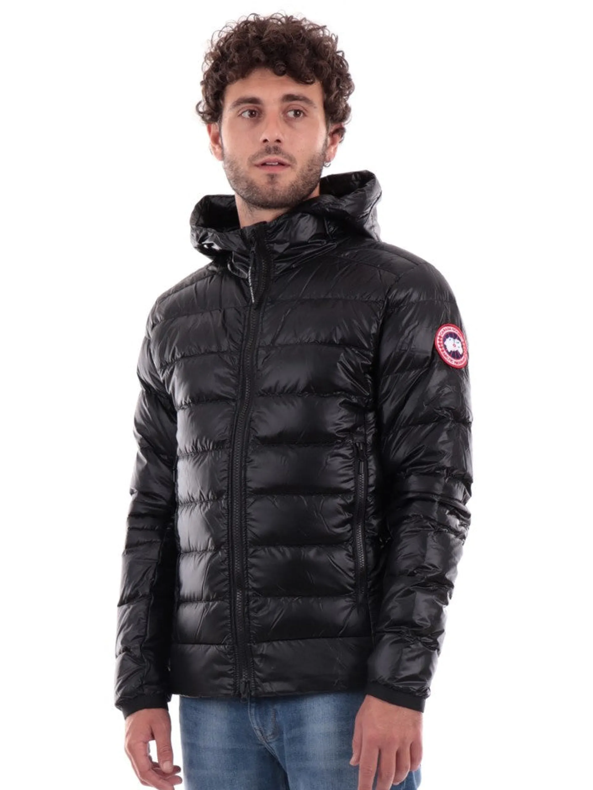 CANADA GOOSE Giubbini*Piumino Crofton Nero Lucido da Uomo 2227M61