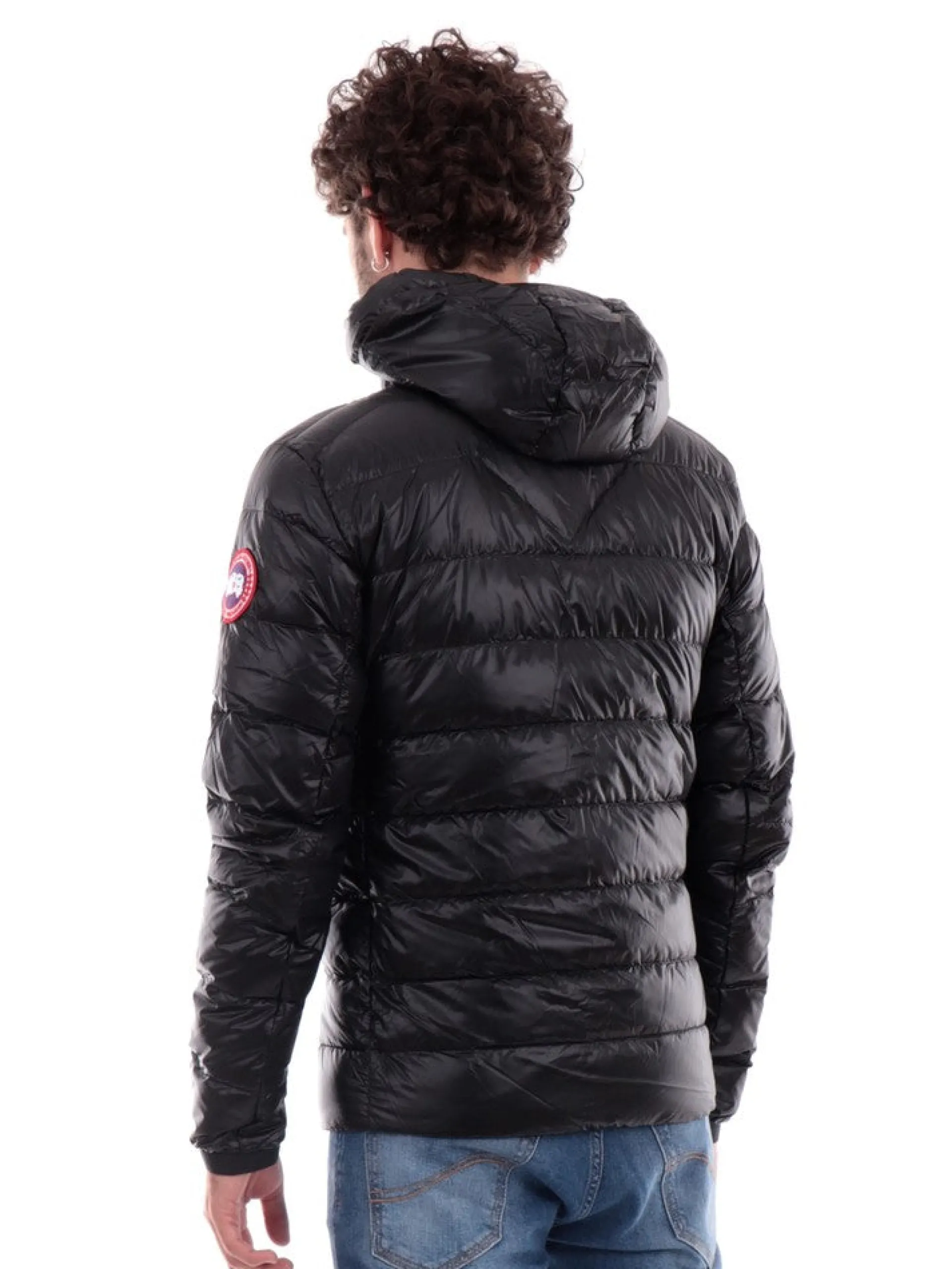 CANADA GOOSE Giubbini*Piumino Crofton Nero Lucido da Uomo 2227M61