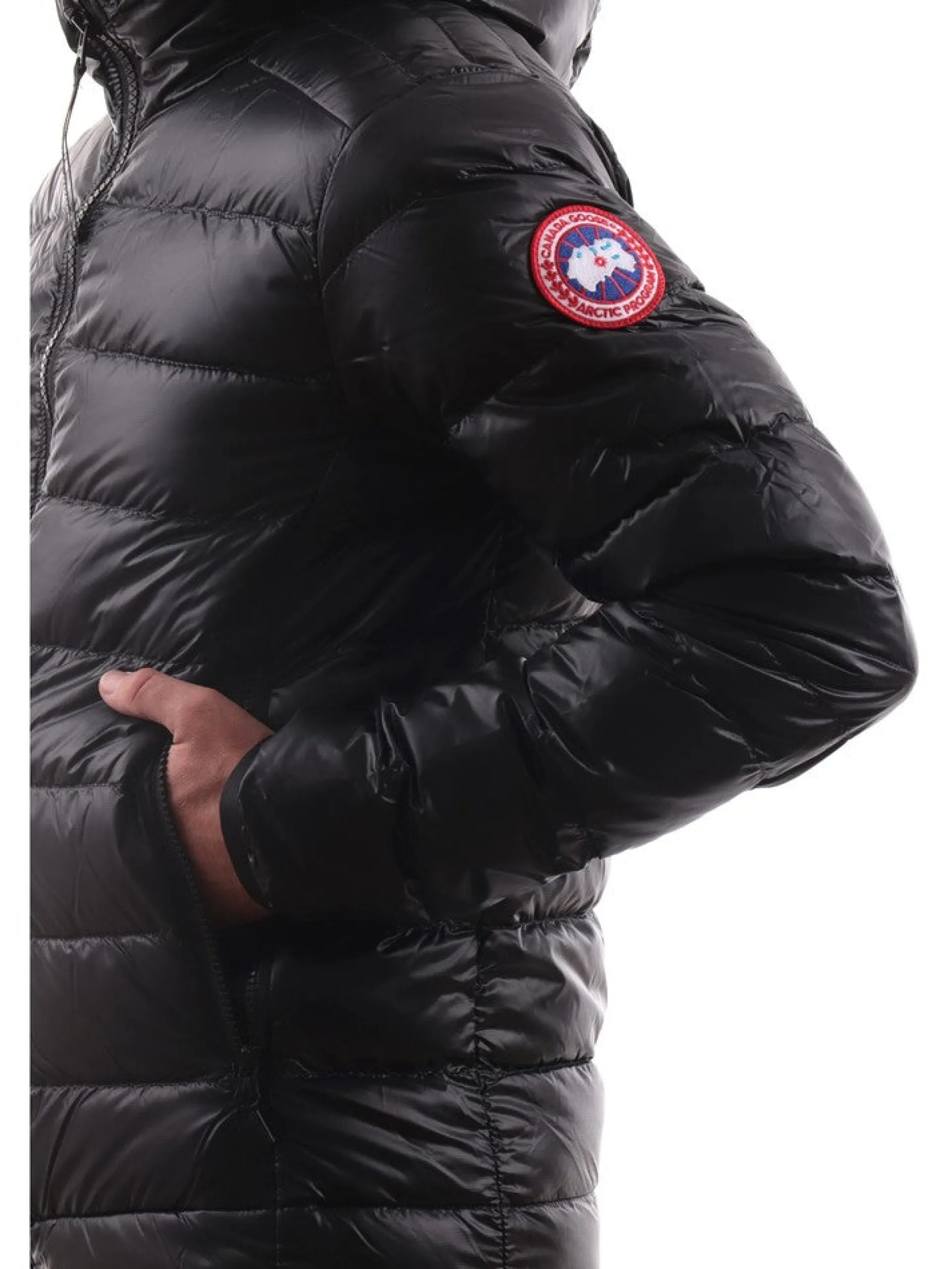 CANADA GOOSE Giubbini*Piumino Crofton Nero Lucido da Uomo 2227M61