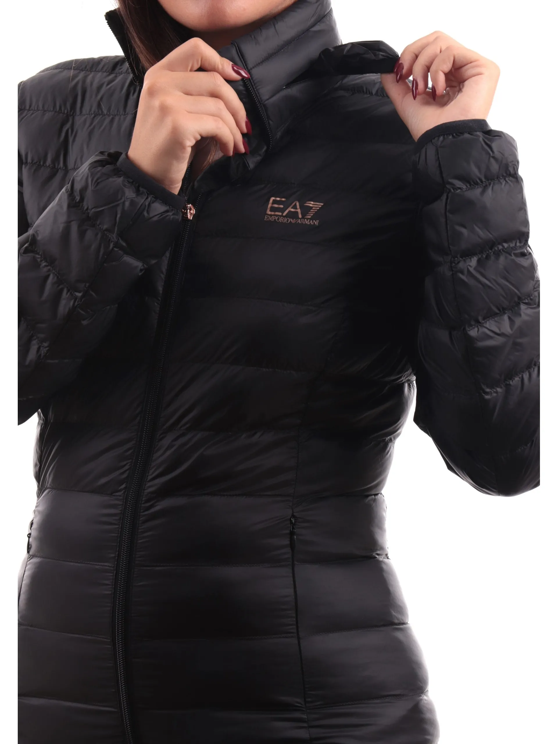 EMPORIO ARMANI 7 Giubbini*Piumino Emporio Armani EA7 nero da donna cappuccio estraibile 6DTB28TNGPZ