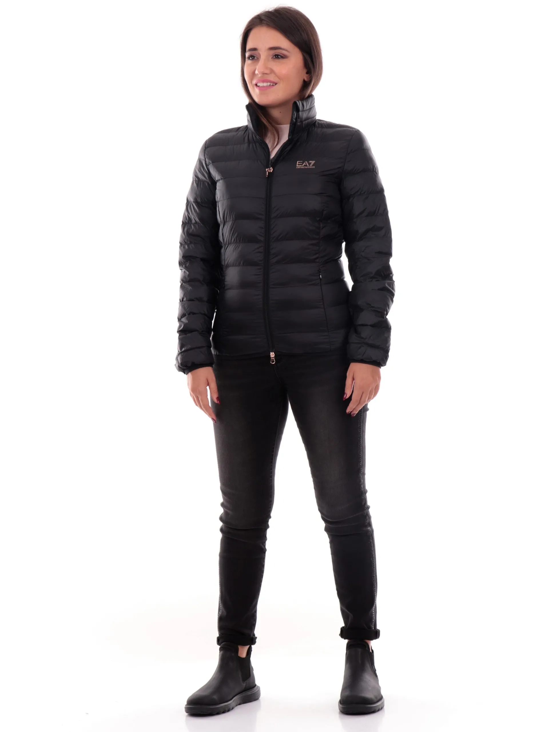 EMPORIO ARMANI 7 Giubbini*Piumino Emporio Armani EA7 nero da donna cappuccio estraibile 6DTB28TNGPZ
