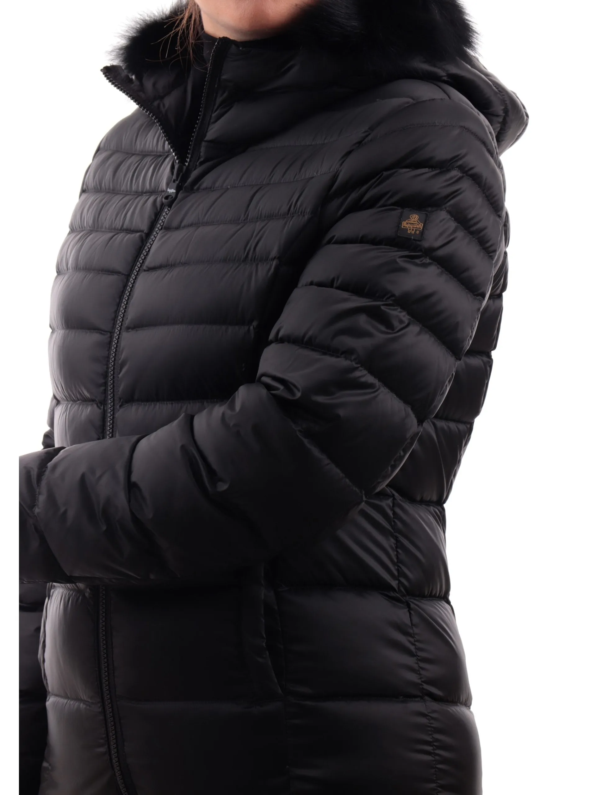 REFRIGIWEAR Giubbini*Piumino Mead Fur nero da donna con pelliccia W97618