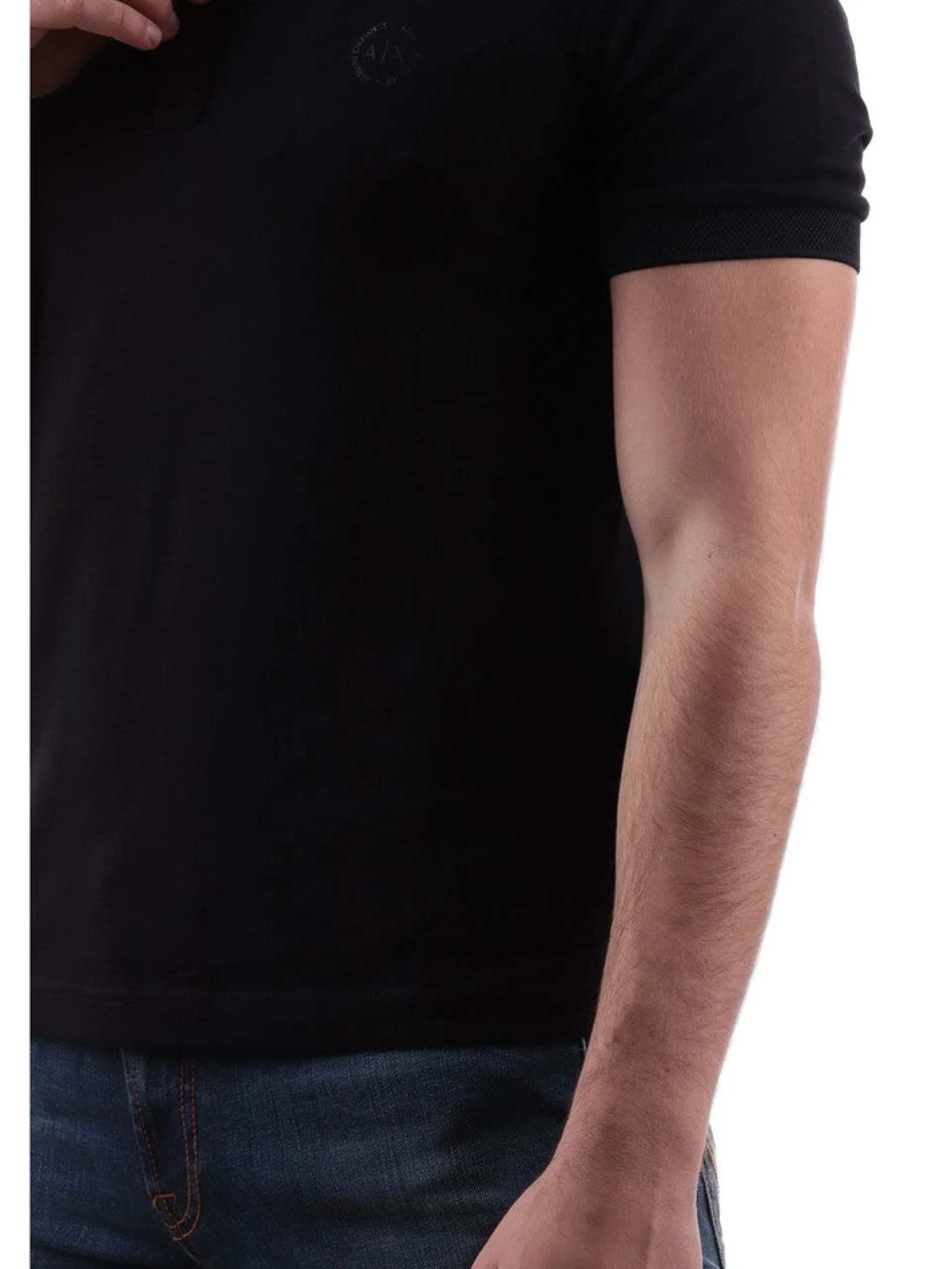 ARMANI EXCHANGE Polo*Polo AX celeste da uomo logo AX gommato 8NZF91ZJ81Z