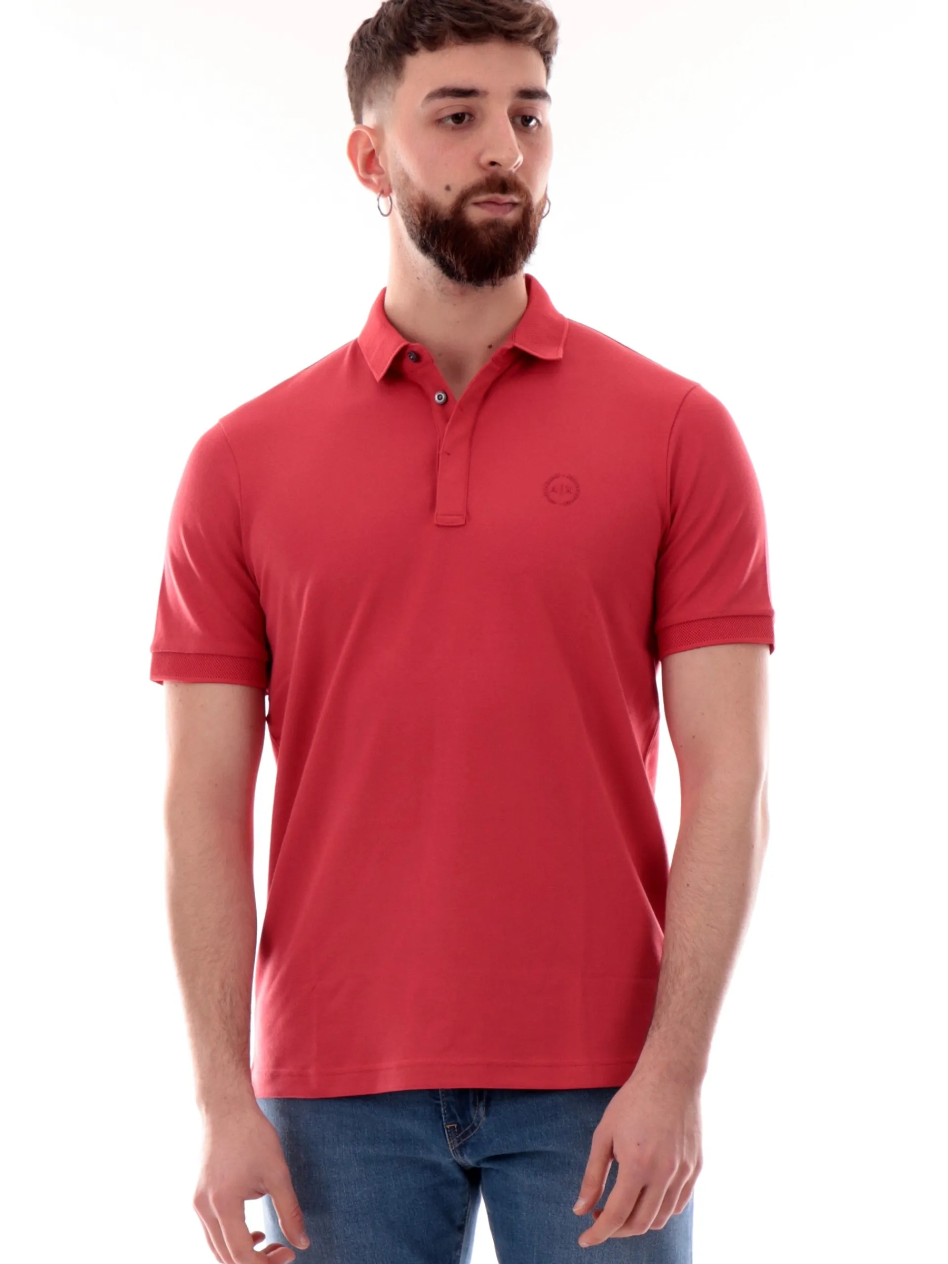 ARMANI EXCHANGE Polo*Polo AX rossa da uomo logo AX gommato 8NZF91ZJ81Z